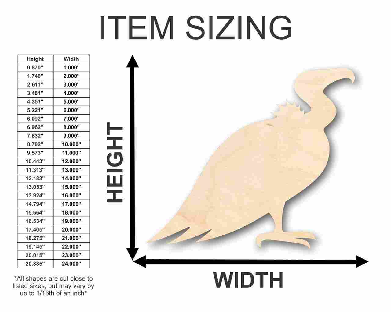 DIY Unfinished Wood Vulture Shape for Wildlife Craft up to 46 Inches