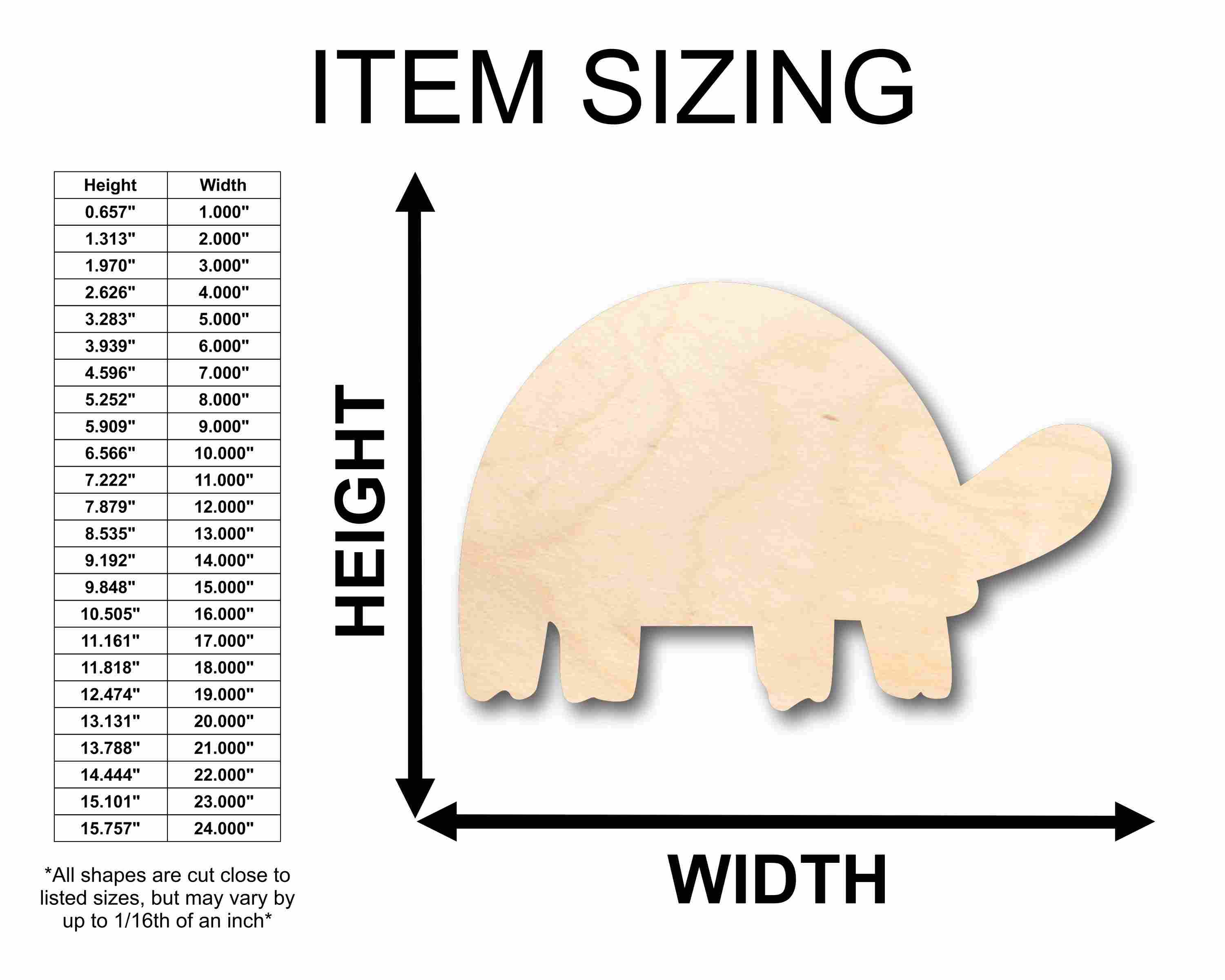 DIY Unfinished Wood Tortoise Silhouette - Up to 46 Crafts Available