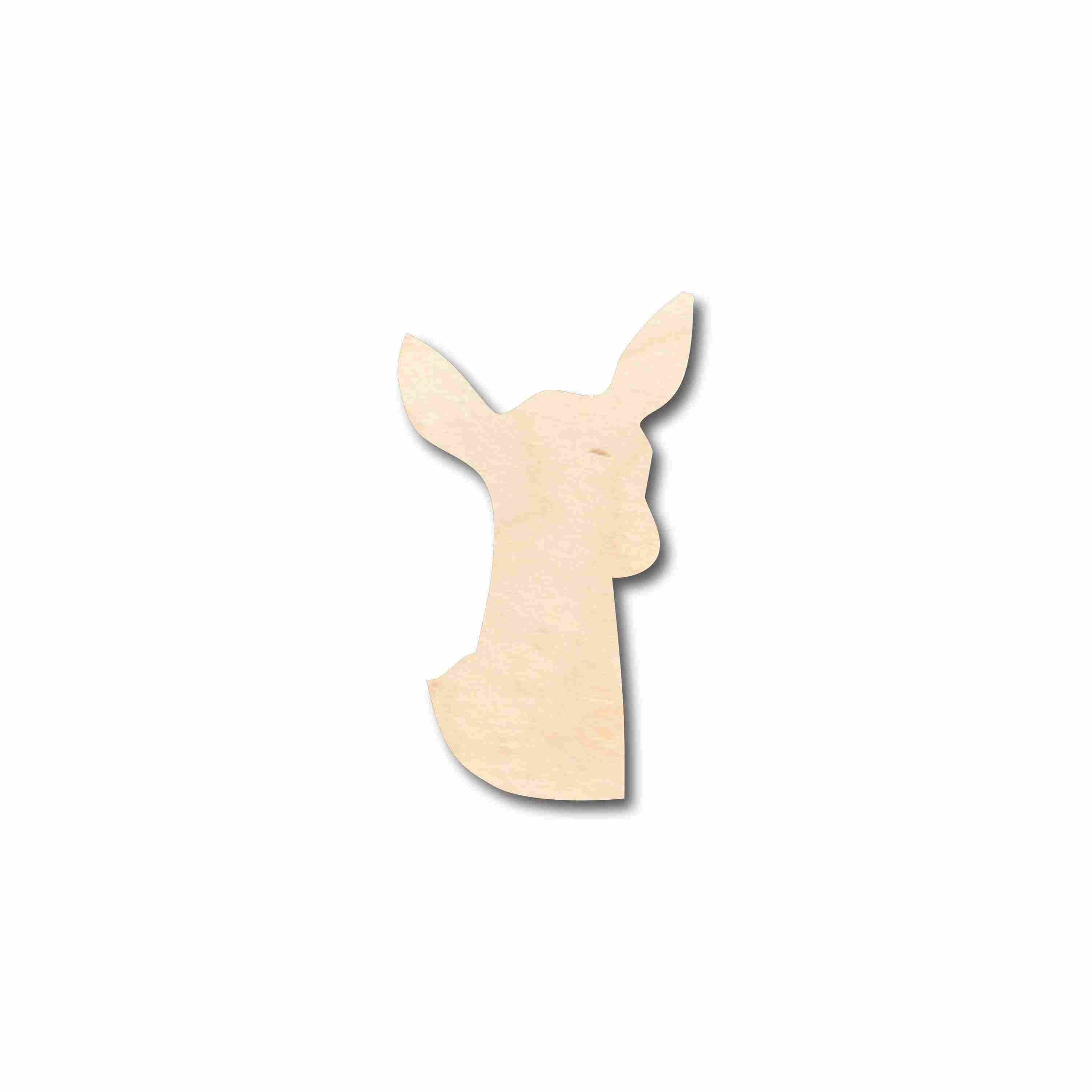 DIY Unfinished Wood Silhouette of Deer Doe Head - Up to 46 Crafts