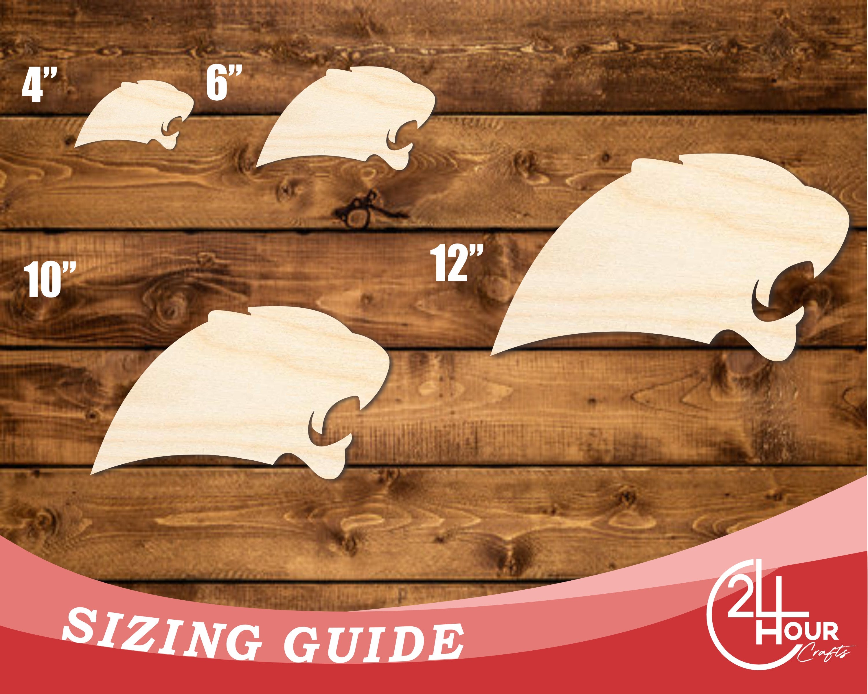 Unfinished DIY Craft Cutout in the Shape of a Wood Panther Mascot | Up to 46 Inches for Your DIY Projects