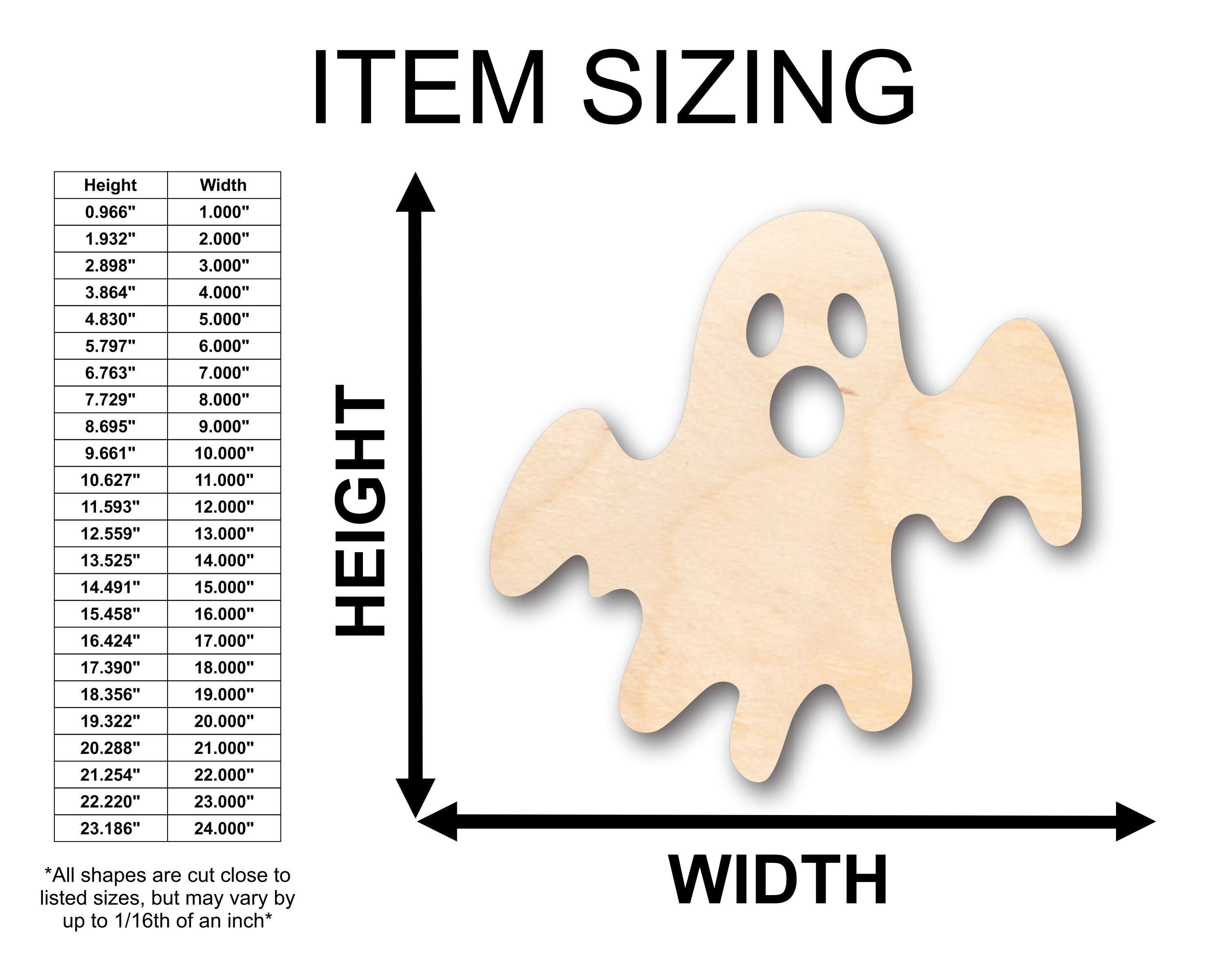 DIY Unfinished Wood Halloween Ghost Shapes up to 46 for Crafts