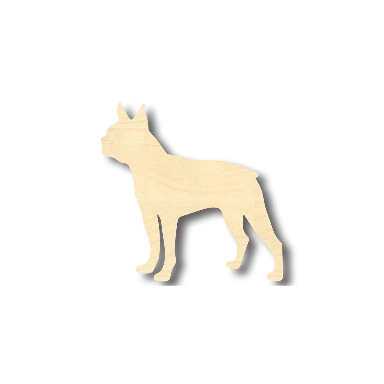 Unfinished Wood Boston Terrier Dog Shape - Ideal for Animal and Pet - Related DIY Crafts up to 46 Varieties