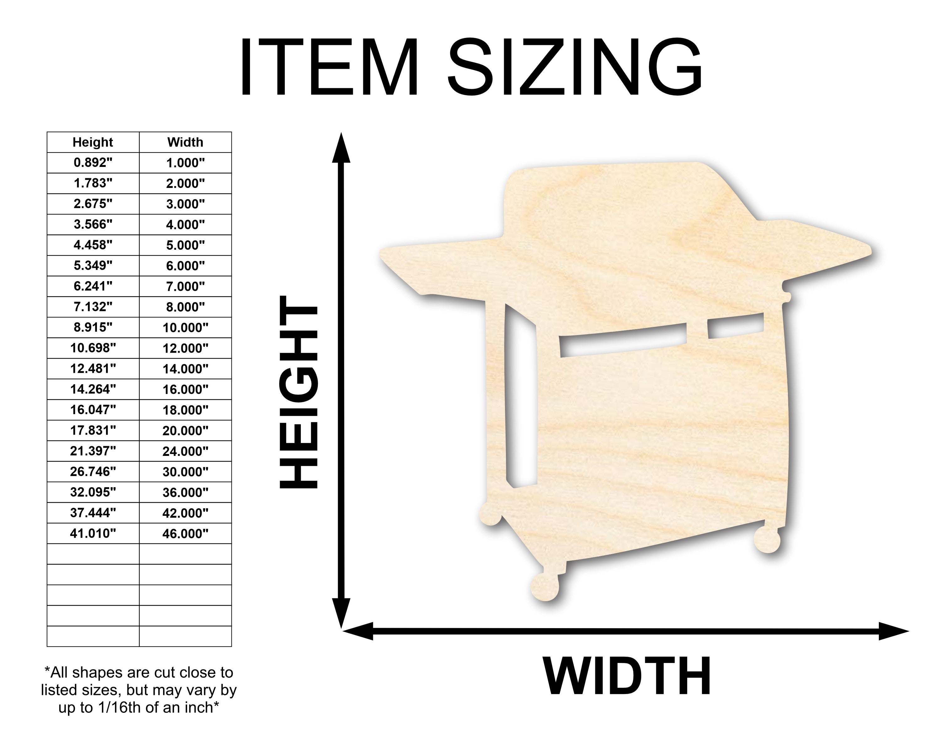 DIY Unfinished Wood BBQ Grill Shape Crafts up to 46 Pieces