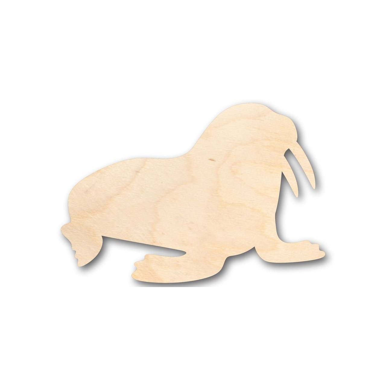 Unfinished Baltic Birch Wood Walrus Shape Ideal for Ocean - Arctic - Nursery Crafts and up to 46 DIY Projects