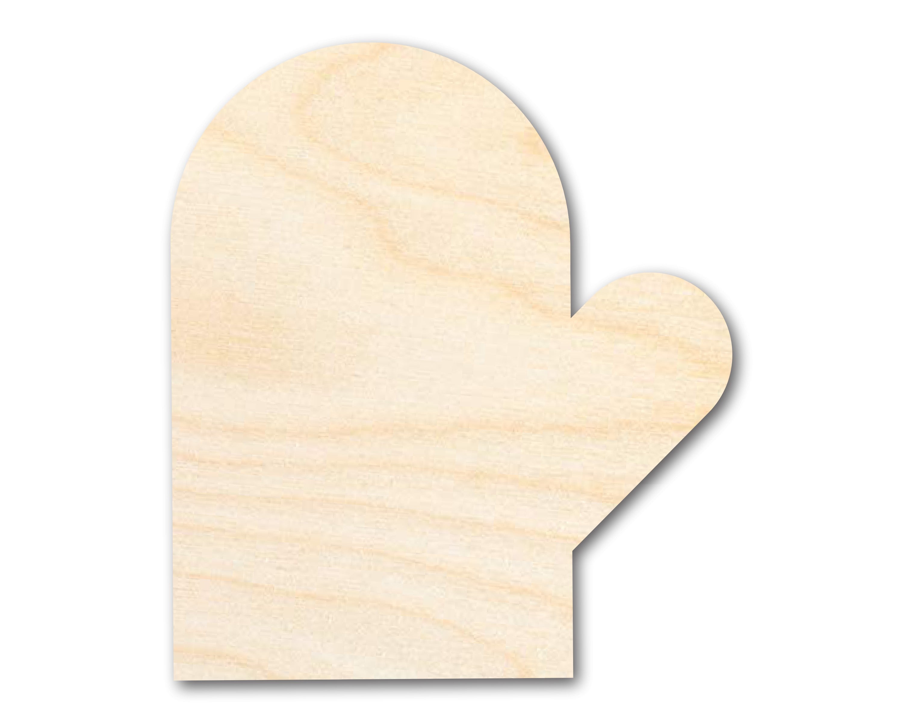 Unfinished Left - Handed Oven Mitt - Shaped Wood Cutout for DIY Crafts, Up to 46 Inches for Multiple DIY Projects