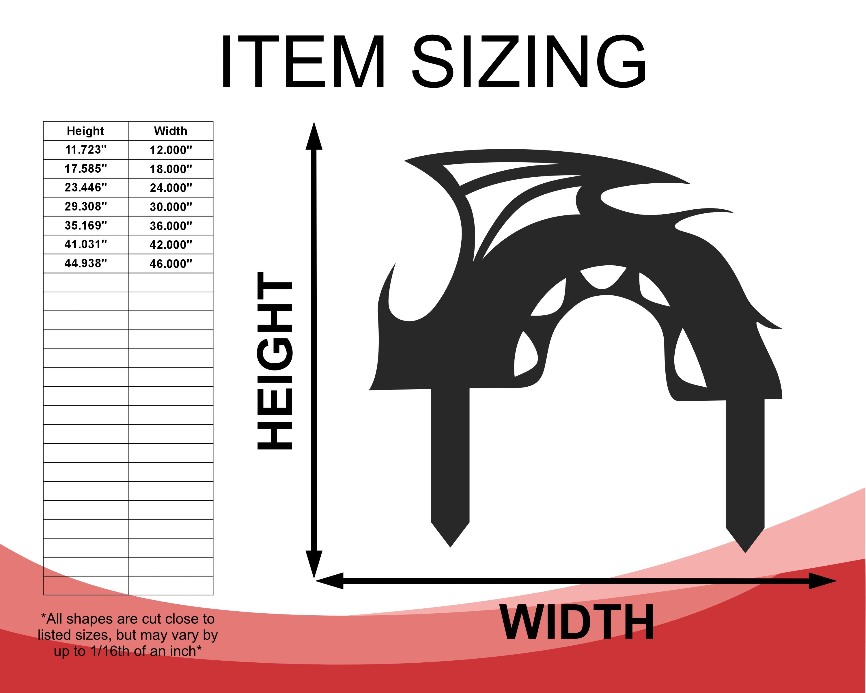 Outdoor Metal Dragon Garden Stakes - Part of a Metal Garden Set with Up to 24 Pieces and More Than 20 Color Choices