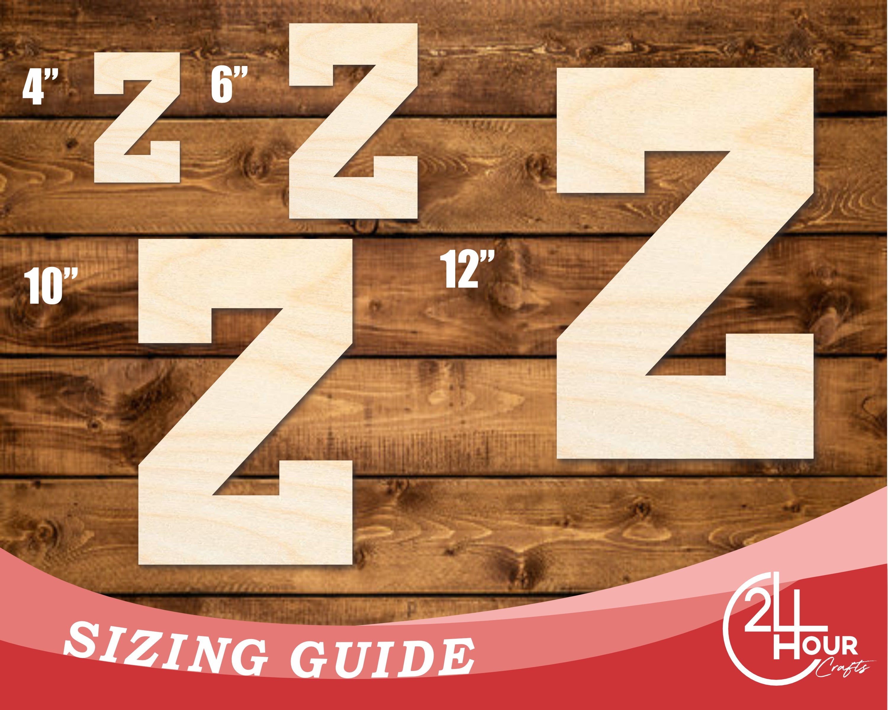 Unfinished Baltic Birch Varsity Team Z - Shape DIY Craft Cutouts up to 46"
