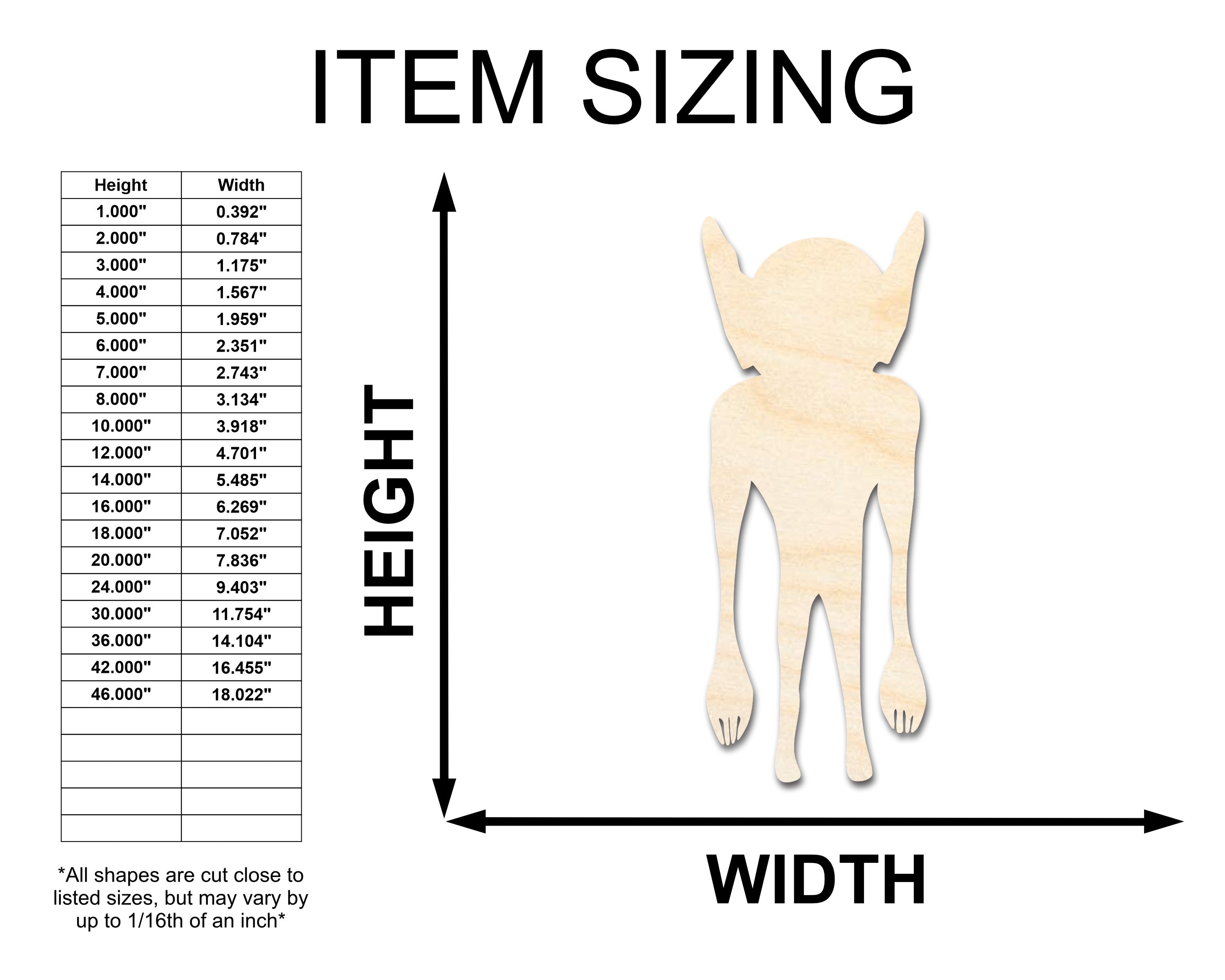 Unfinished Baltic Birch Kentucky Goblin Shape Crafts - up to 36 Inches