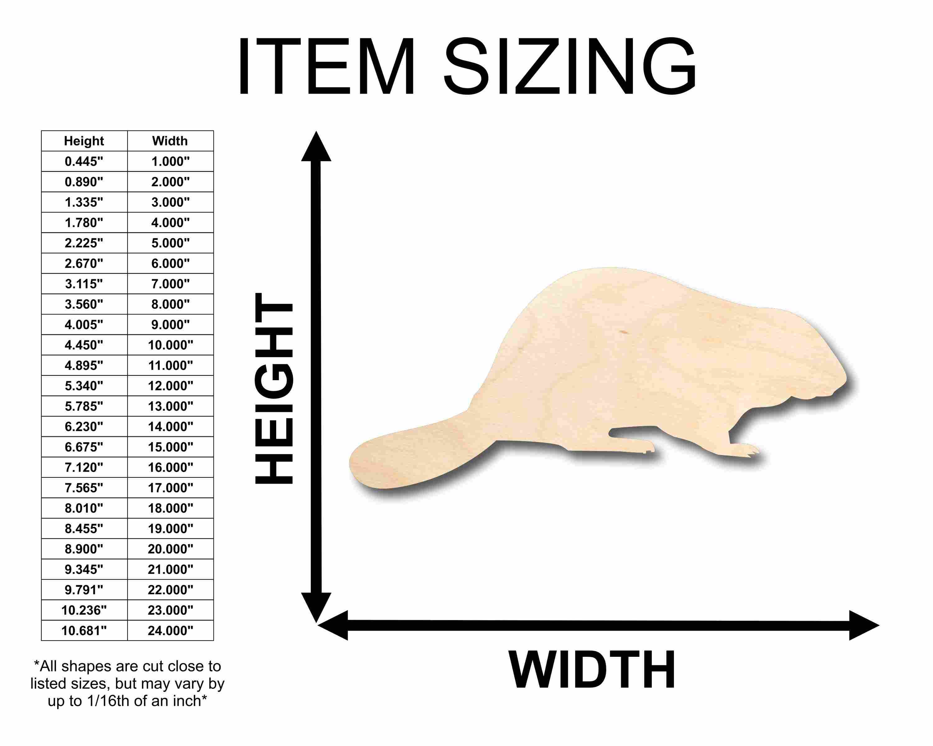 DIY Unfinished Wood Beaver Silhouette - Up to 46 Crafts Available