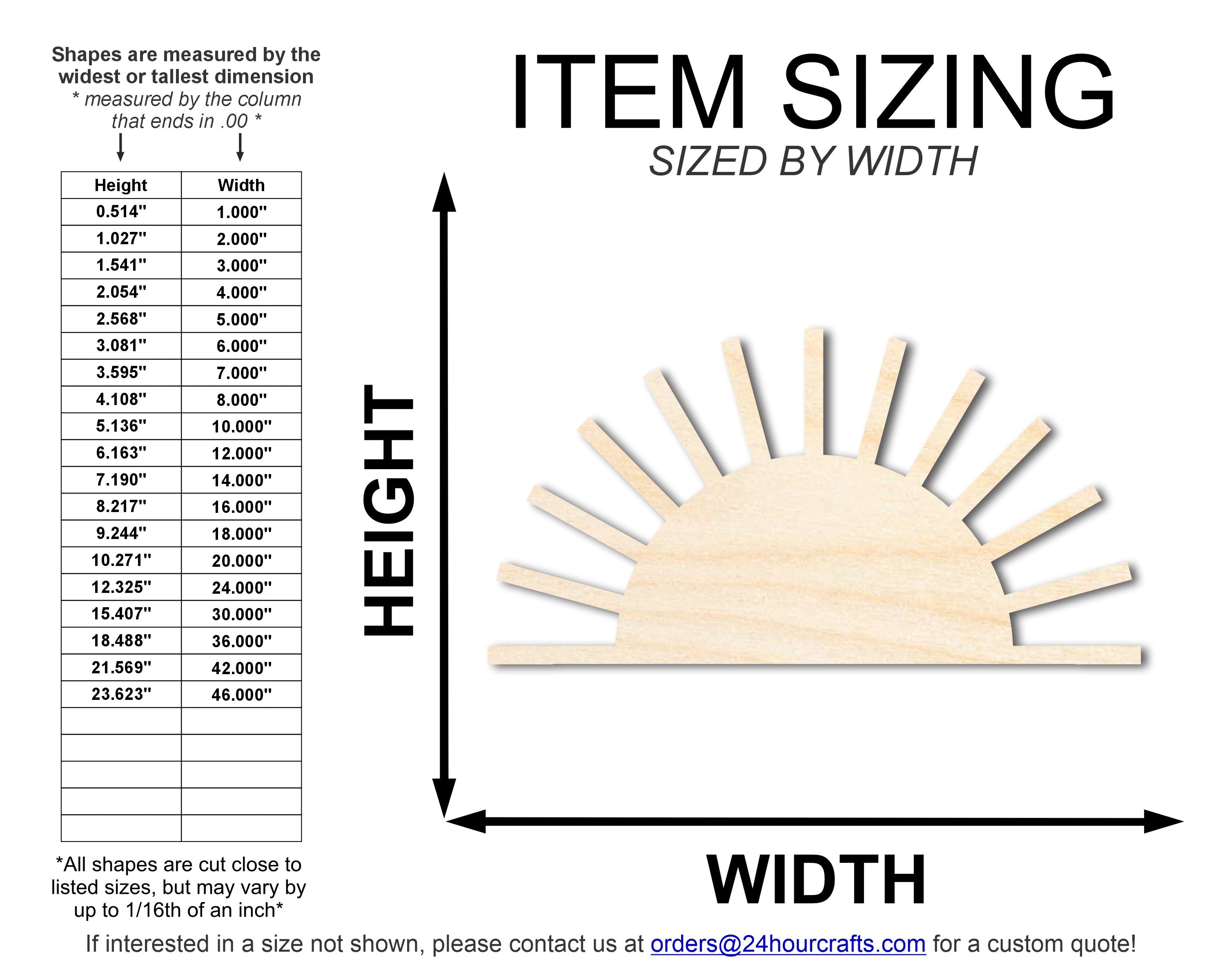 Unfinished Baltic Birch Boho Half Sun Shape for Up to 46 DIY Crafts