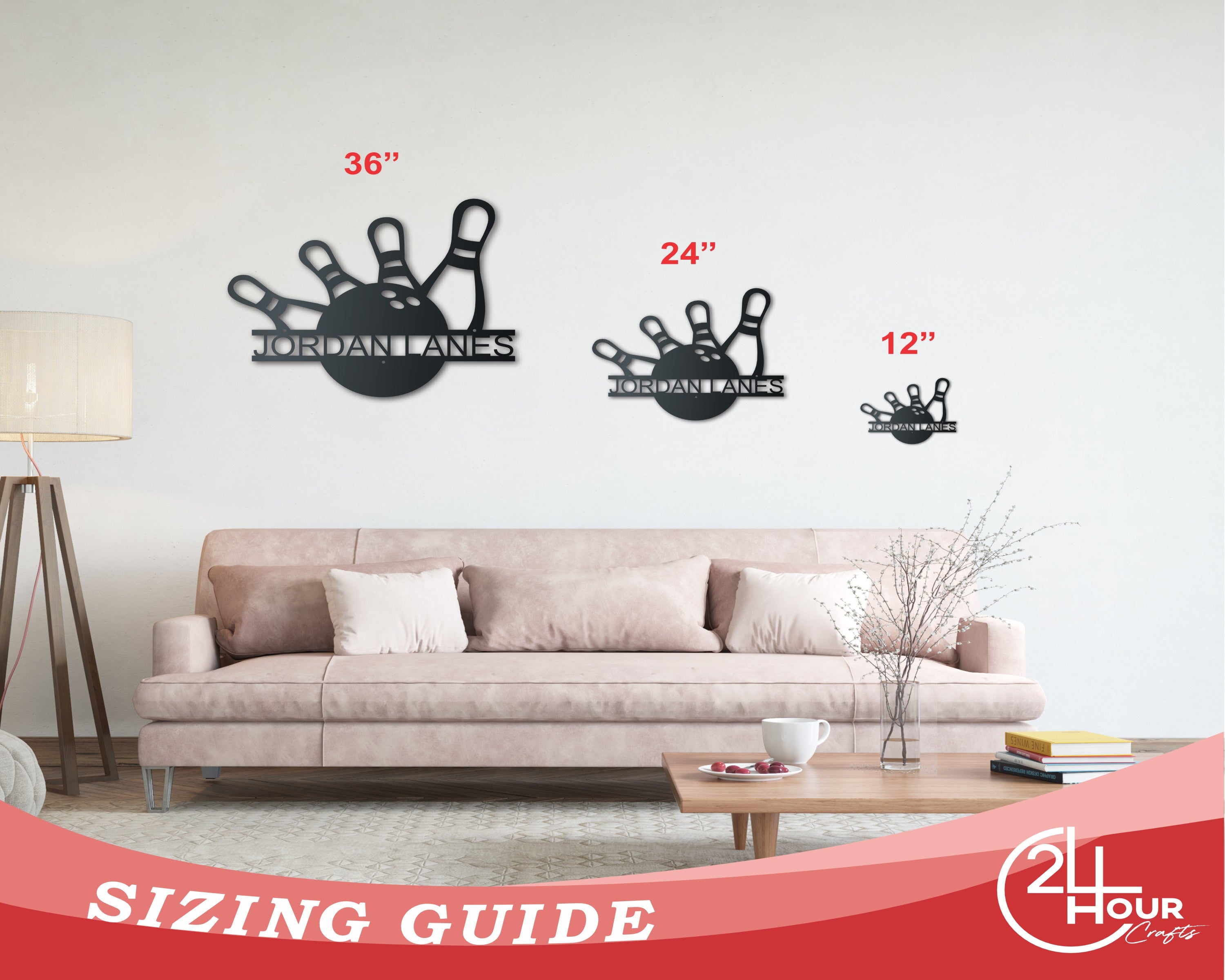 Customizable Metal Bowling Strike Wall Decor - Personalized Metal Sports Sign with 14 Color Choices