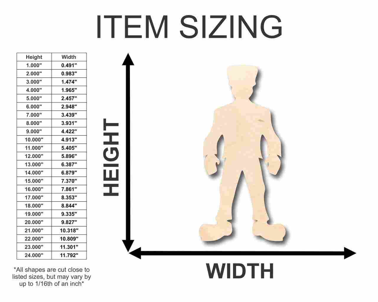 Unfinished Wood DIY Craft in Frankenstein Monster Shape for Halloween up to 46 Pieces of Do - It - Yourself Projects