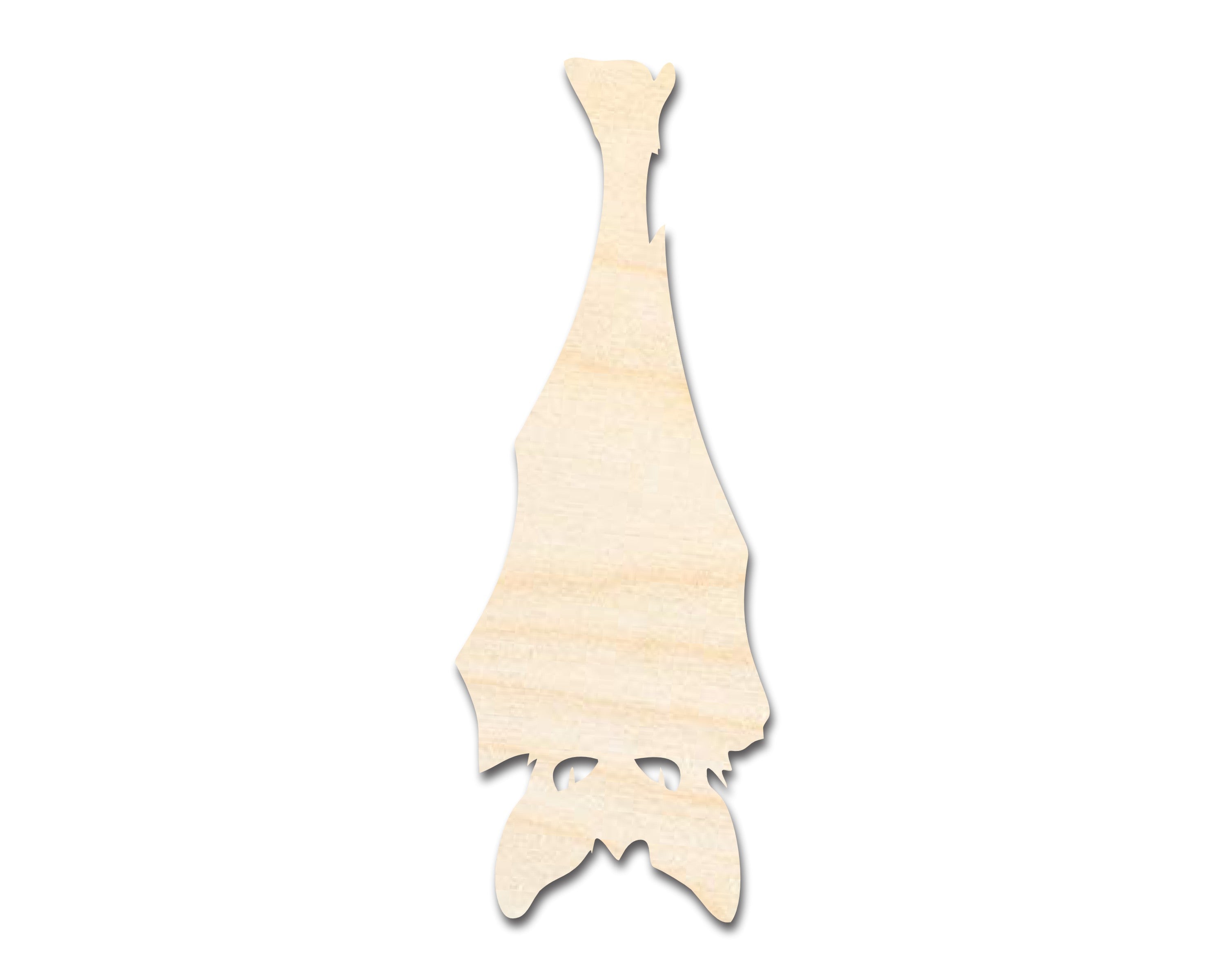 Unfinished Wood Bat - Shaped Hanging Craft Item with Sizes Up to 46 Inches