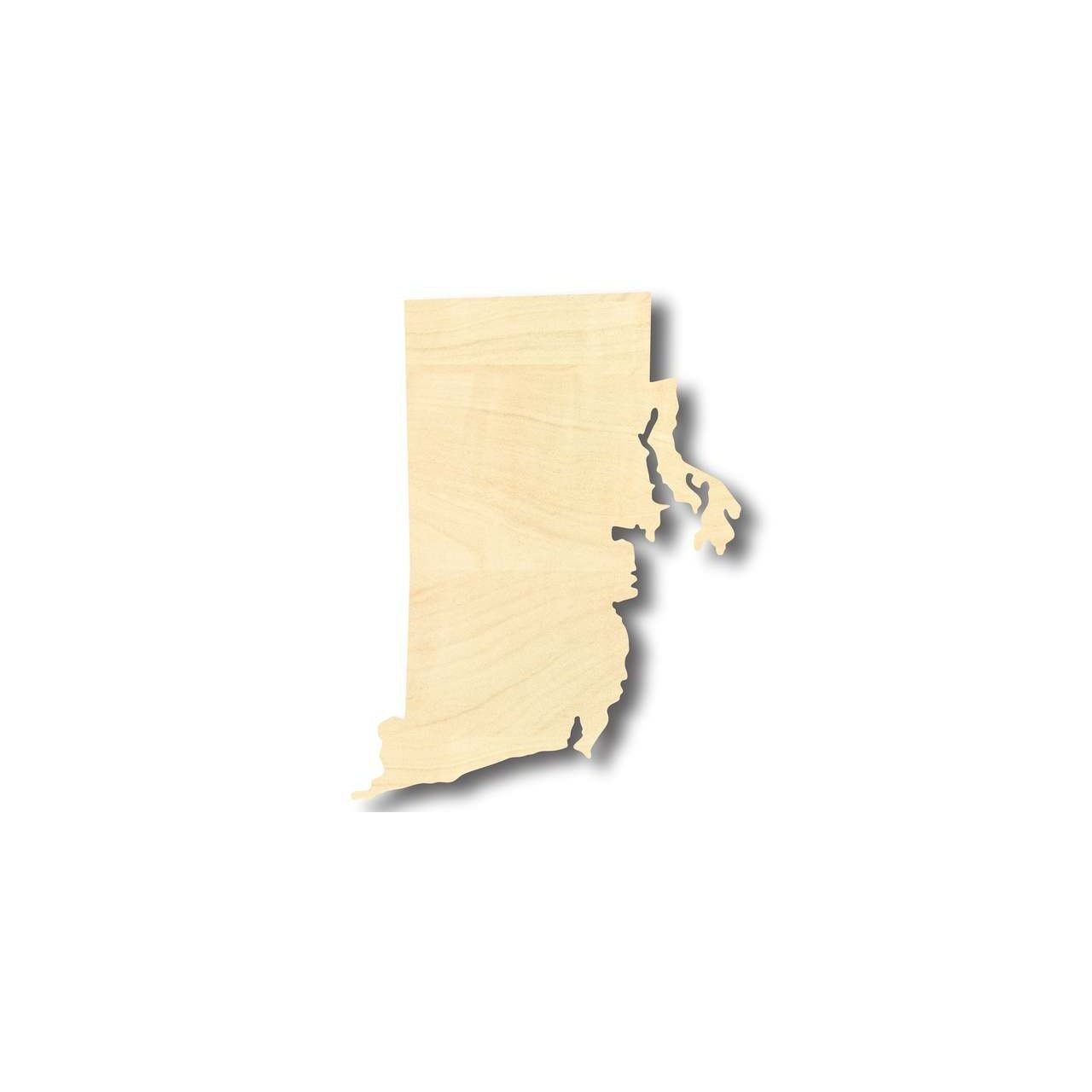 Unfinished Baltic Birch Plywood Rhode Island State Shape Craft Item for Up to 46 DIY Projects