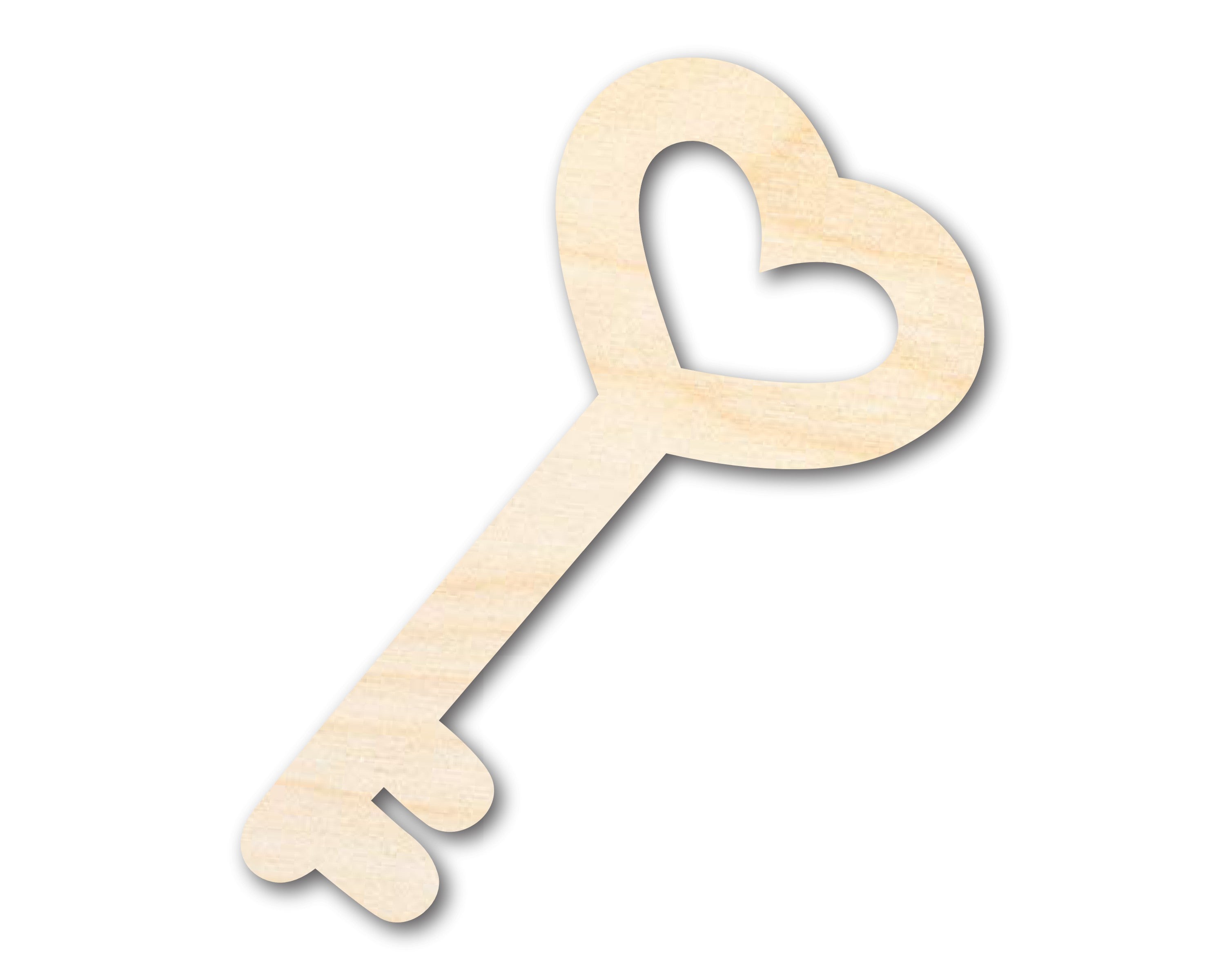 Unfinished Baltic Birch Wood Heart Key-Shaped DIY Craft Cutouts - Up to 46 Inches for Multiple DIY Projects