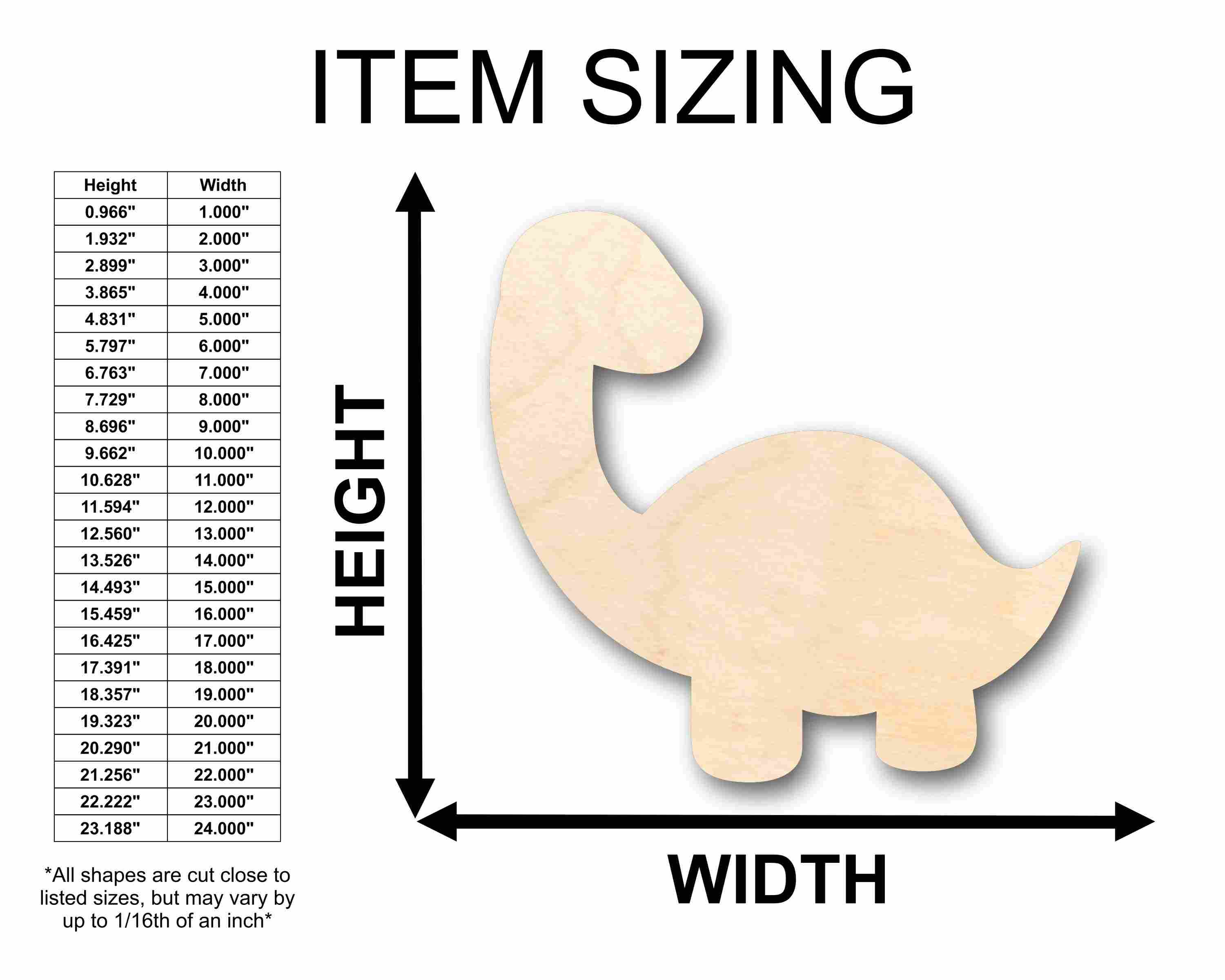 DIY Unfinished Wood Baby Brontosaurus Dinosaur Silhouette - Up to 46 for Crafts