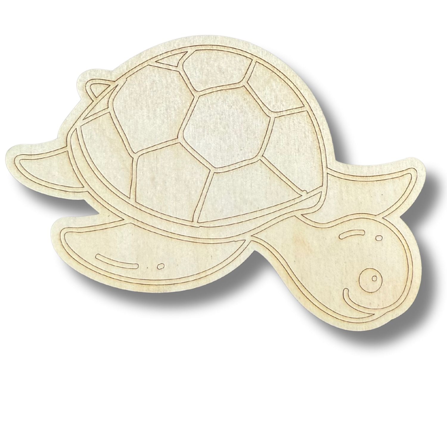 Unfinished Wood Hand - Etched Sea Turtle Shaped DIY Paint - by - Line Crafts, Sizes up to 30 Inches