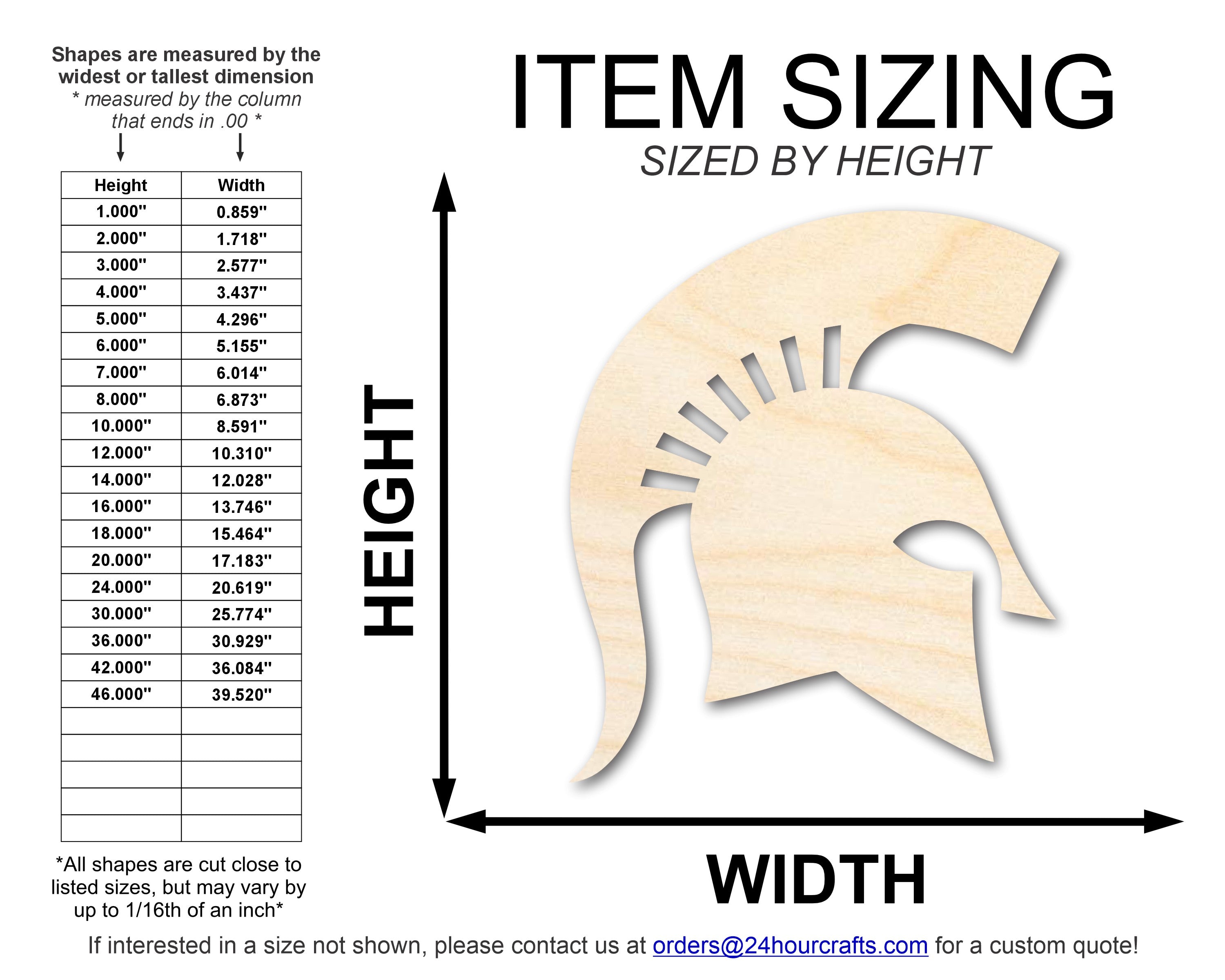 Unfinished DIY Craft Cutout of Spartan Mascot Shape, Available for up to 46 DIY Projects