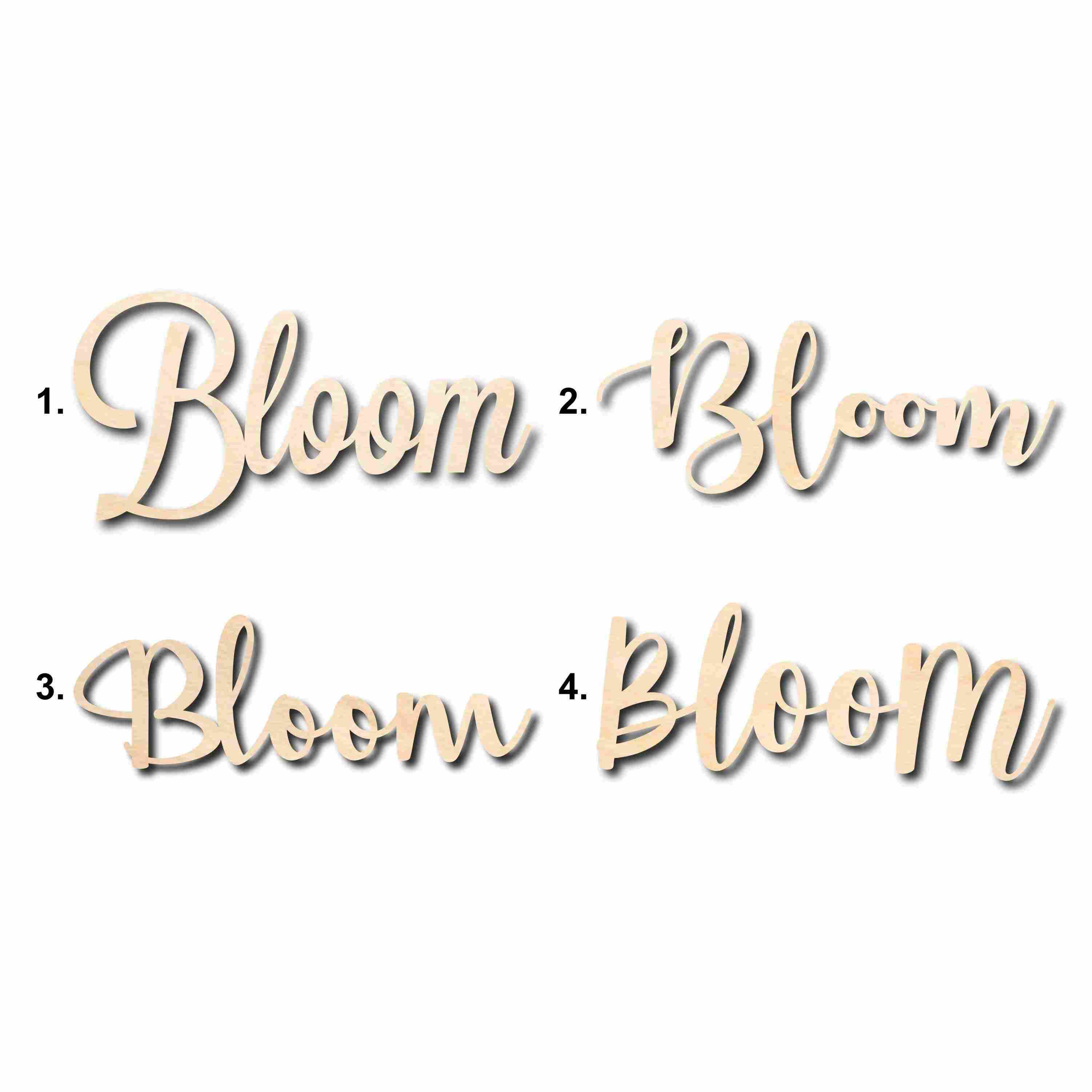 DIY Unfinished Wood Bloom Sign Cutout for Home Decor