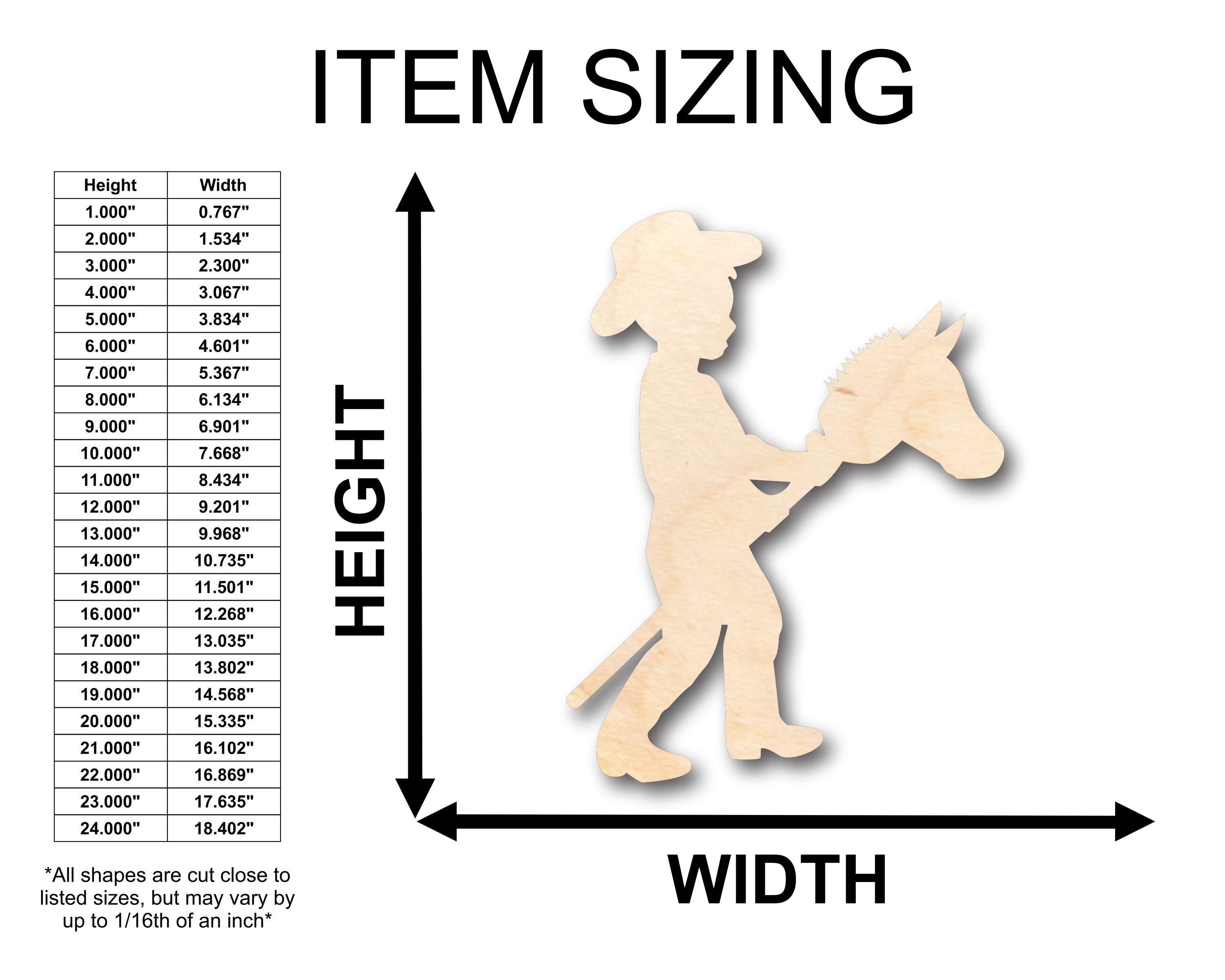 Unfinished Wood Craft for DIY - Cowboy Kid Shape, Available up to 46 Pieces for Do - It - Yourself Projects