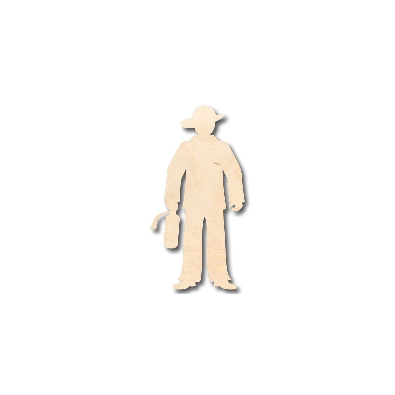 DIY Unfinished Wood Firefighter Shape Crafts, Sizes Up to 46