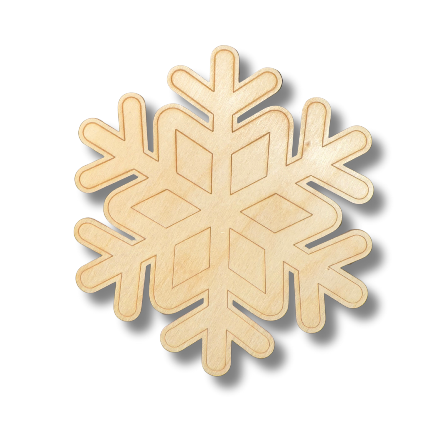 Unfinished Wood Etched Snowflake DIY Crafts for Painting, Sizes Up to 30'