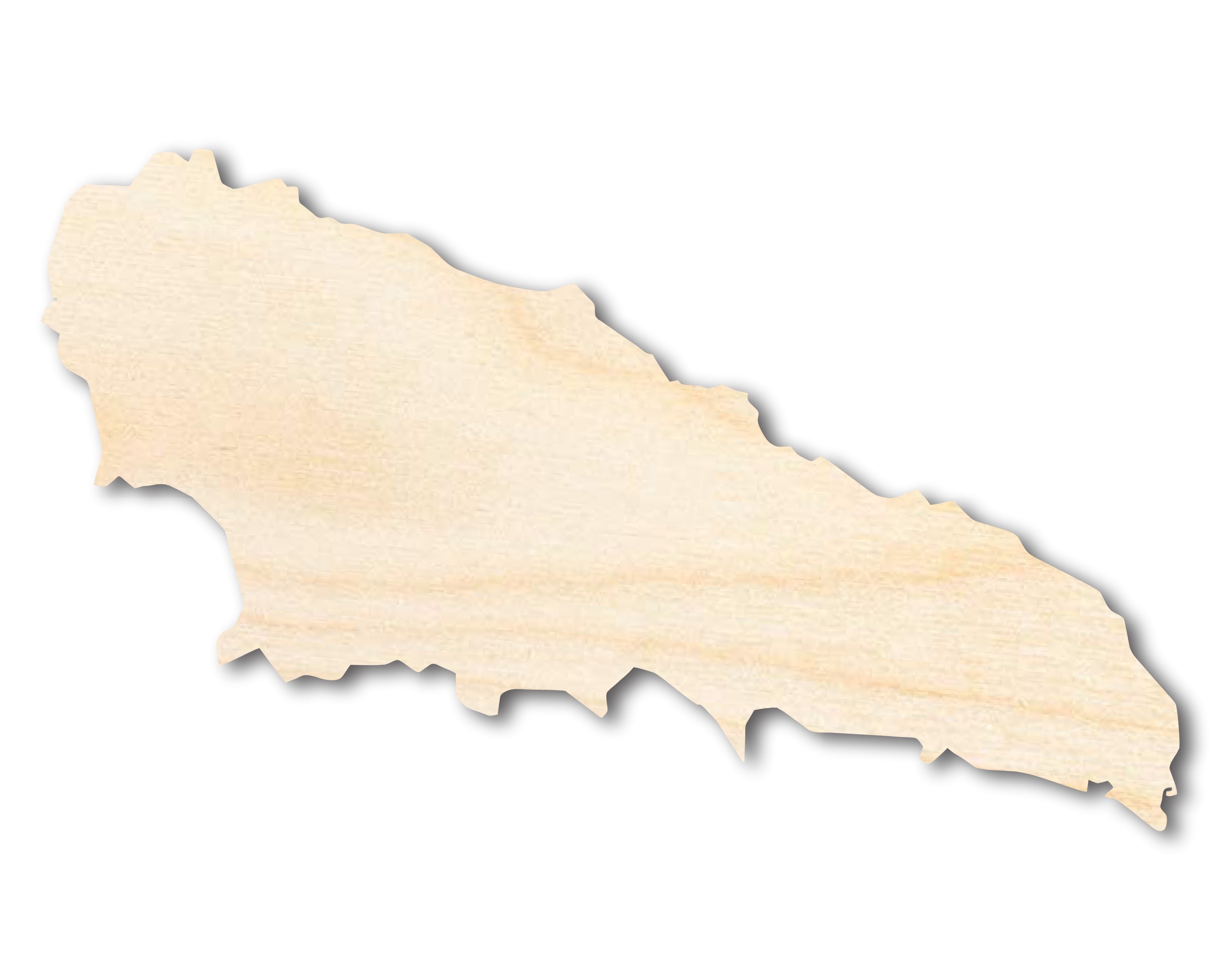 Unfinished Baltic Birch Wood Mwali Island Shape DIY Crafts - Comoros Inspired - Sizes Up to 46 Inches