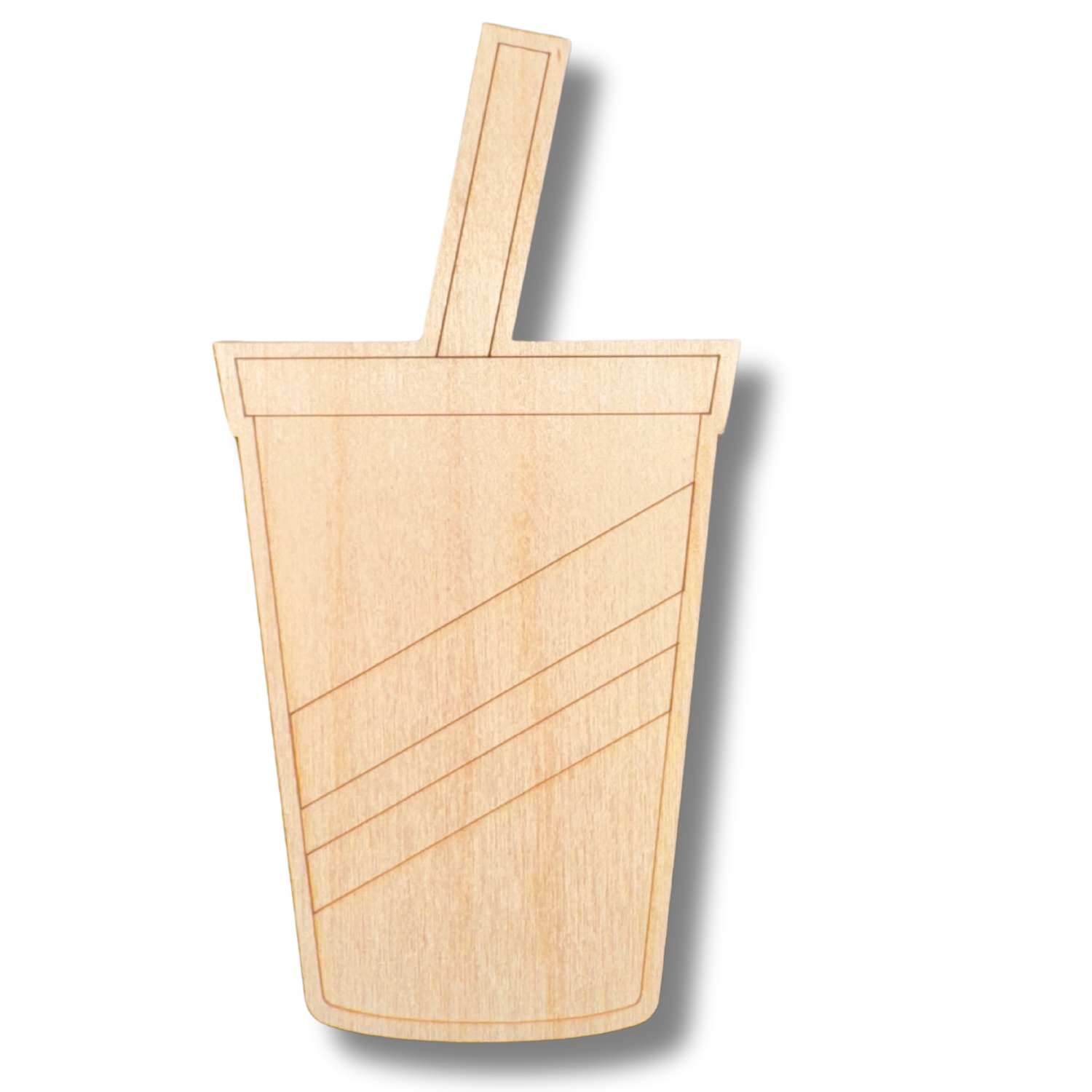 Unfinished DIY Wood Etched Crafts in Soda Drink Shape for Paint By Line Projects, Up to 30 Pieces