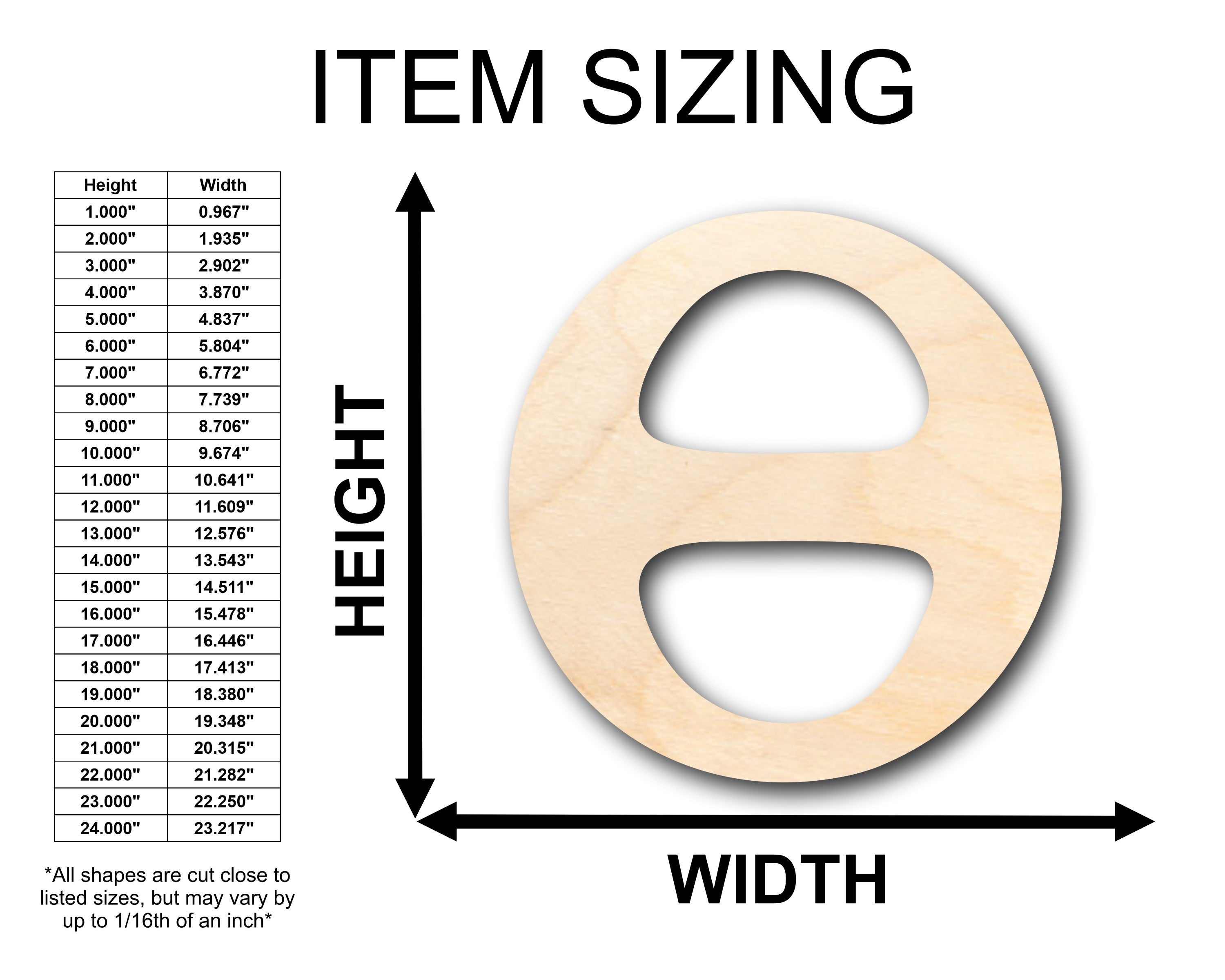 Unfinished DIY Crafting Wood Bold Theta Shape - Ideal for Up to 46 DIY Projects