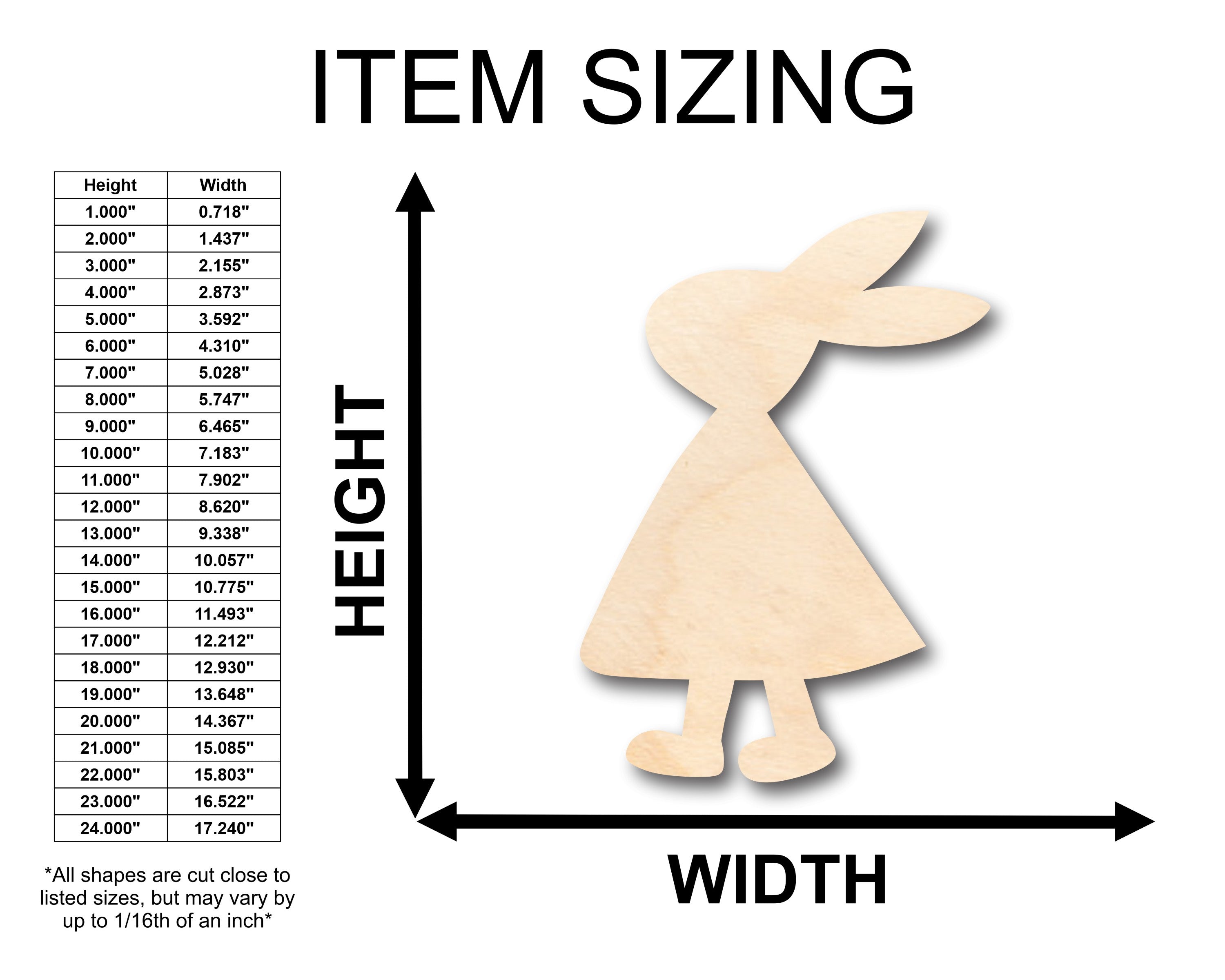 Unfinished Baltic Birch Female Rabbit Shape Wood Craft for Up to 46 DIY Projects