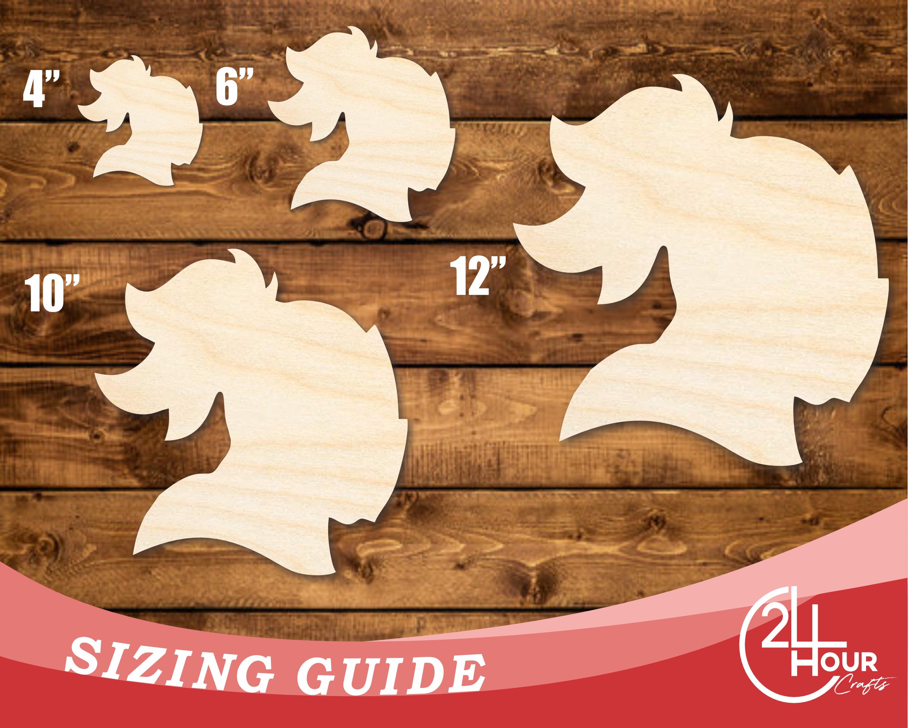 Unfinished DIY Craft Cutout of Wood Knight Mascot Shape with up to 46 DIY Possibilities