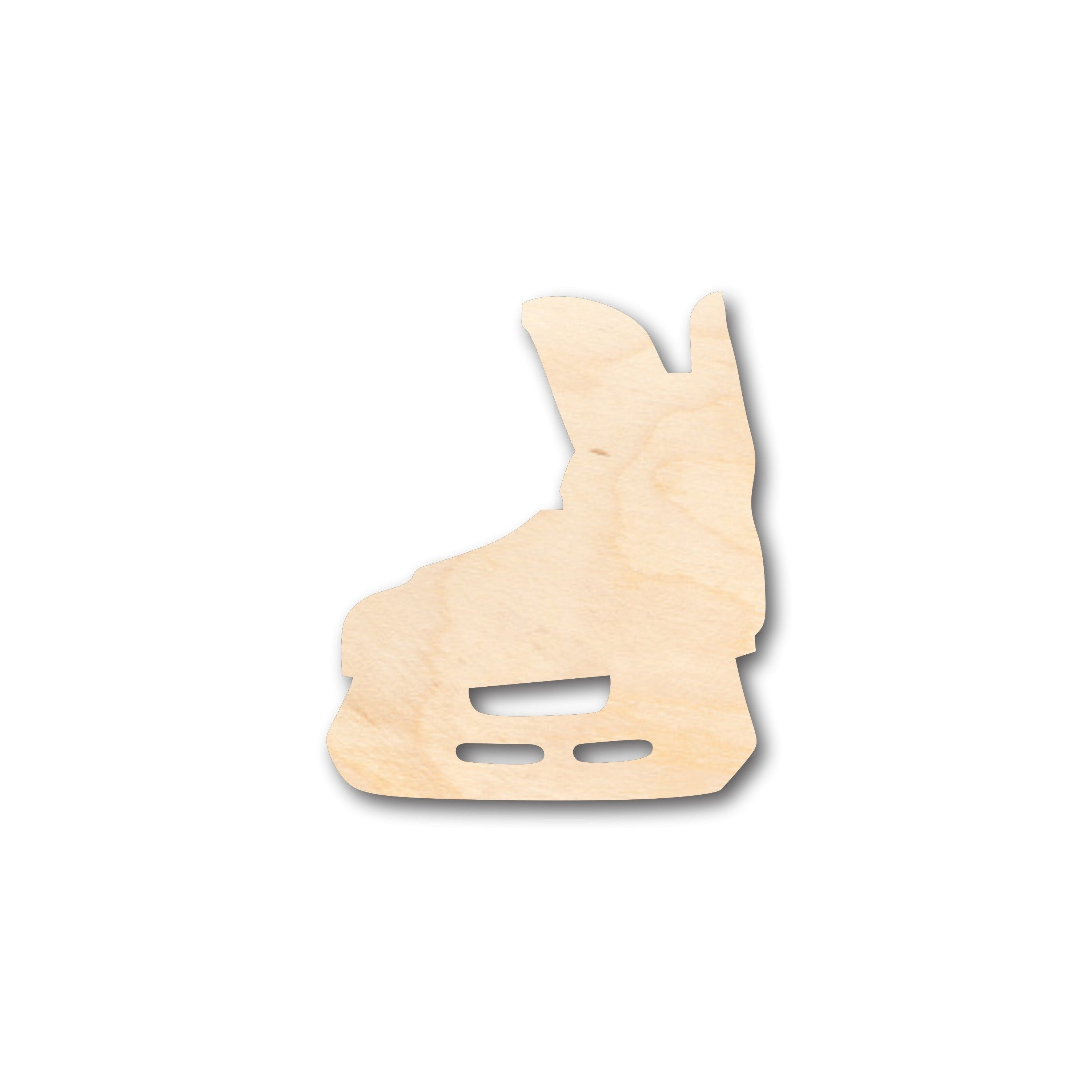Unfinished Baltic Birch Wood Hockey Skate Shape for DIY Craft Projects - Available up to 46 Units