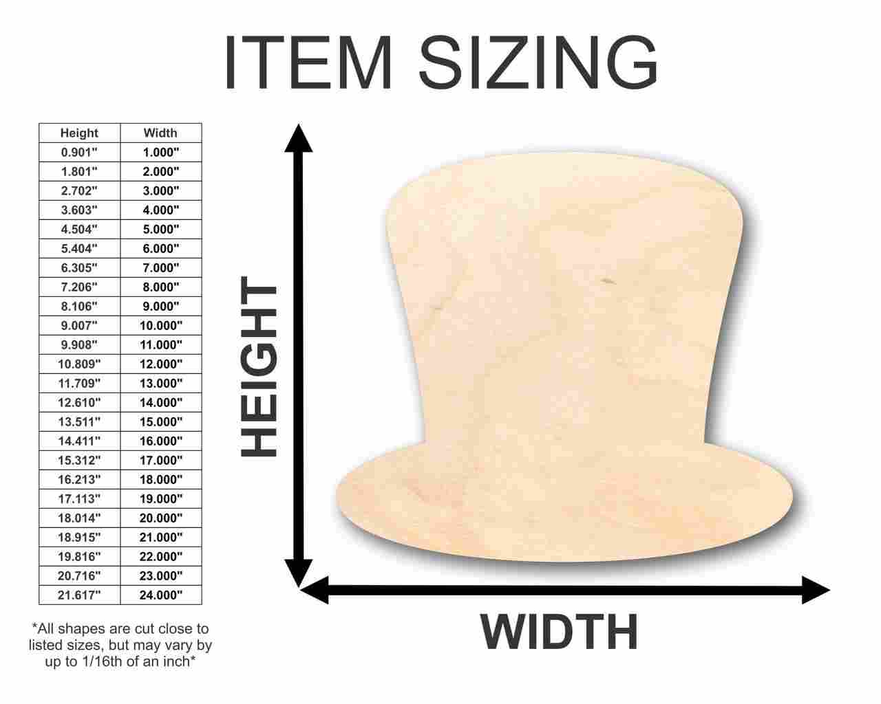 Unfinished DIY Crafting Wooden Magician's Top Hat - Ideal for Up to 46 Do - It - Yourself Projects