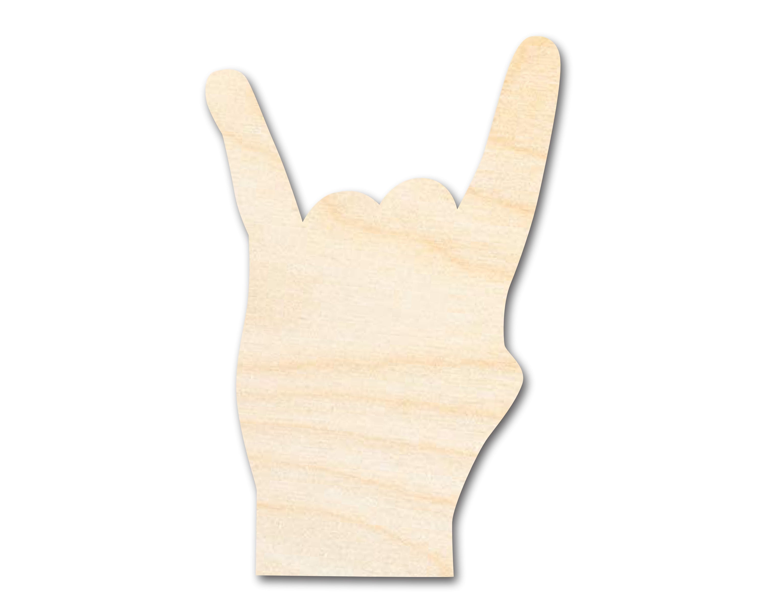 Unfinished Baltic Birch Wood Rock-On Shape DIY Craft Cutout with Up to 46 Sizes for Various Crafts