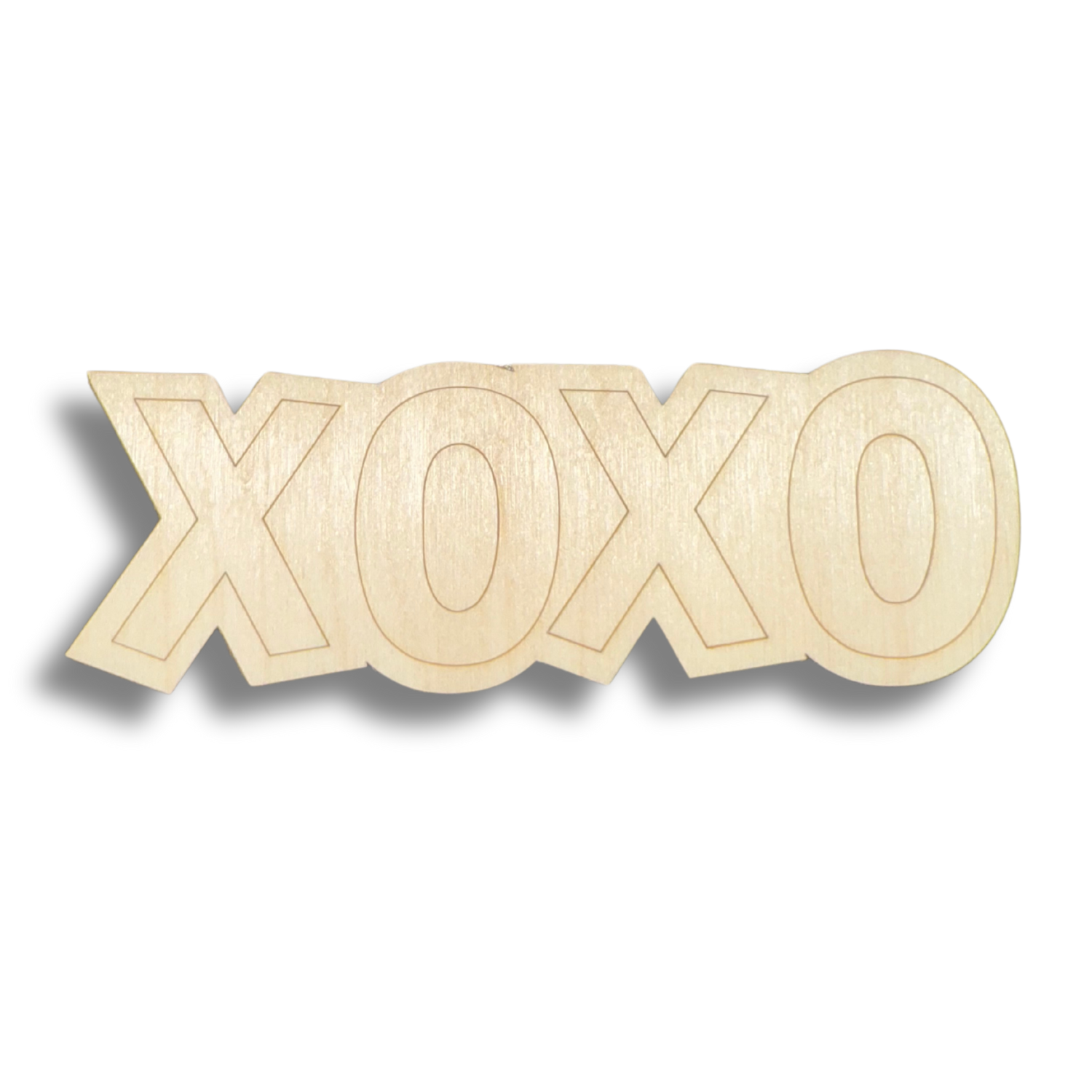DIY Unfinished Wood Etched XOXO Shape for Up to 30 Paint - by - Line Crafts