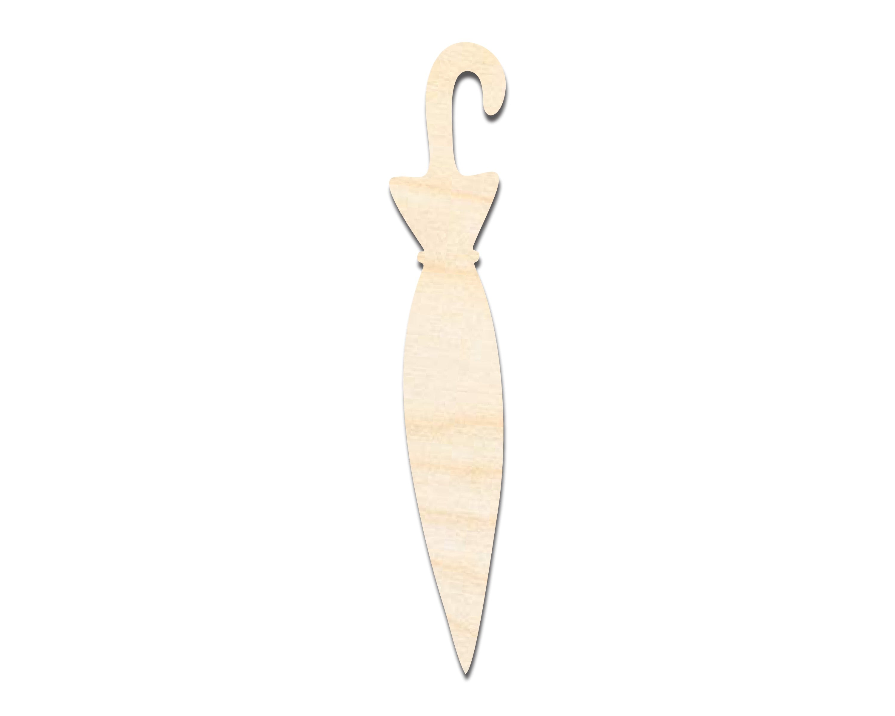 High - Quality Unfinished Wood Closed Umbrella - Shaped DIY Craft Cutout from the Bigger and Superior Collection