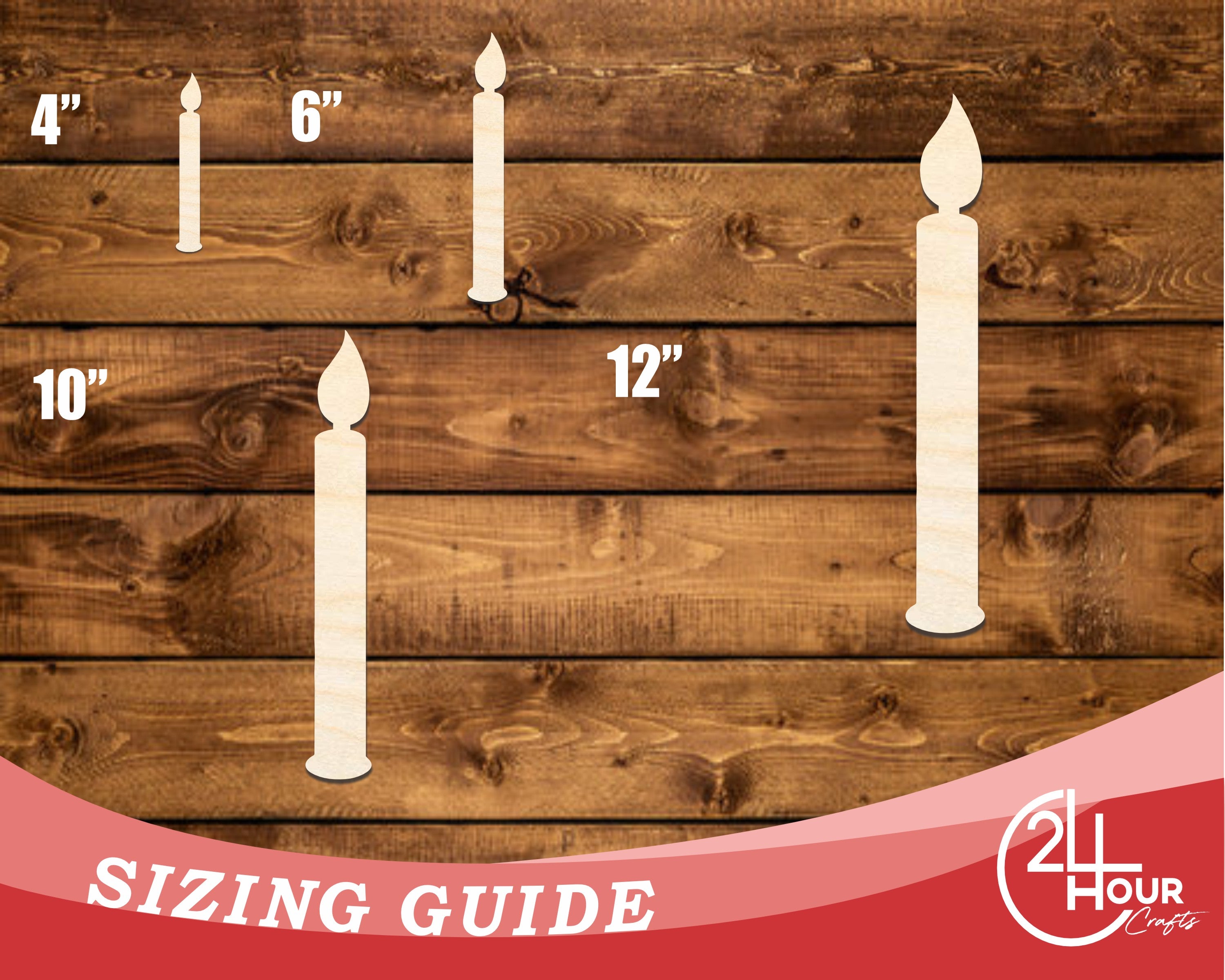 Unfinished Wood Cutouts in Birthday Candle Shape for DIY Crafts, Up to 46 Inches for Multiple DIY Projects