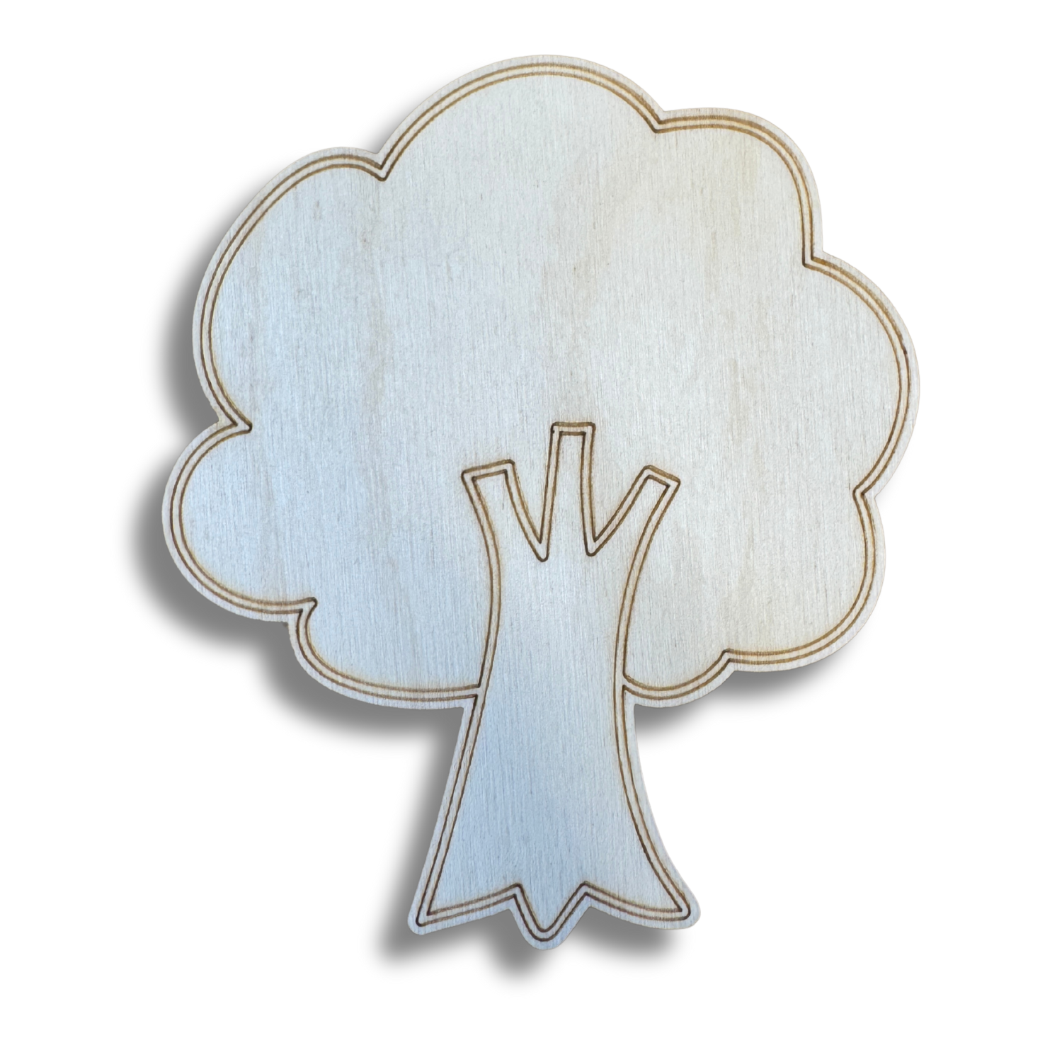 Unfinished Wood Etched Tree-Shaped DIY Paint By Line Crafts for Up to 30 Projects