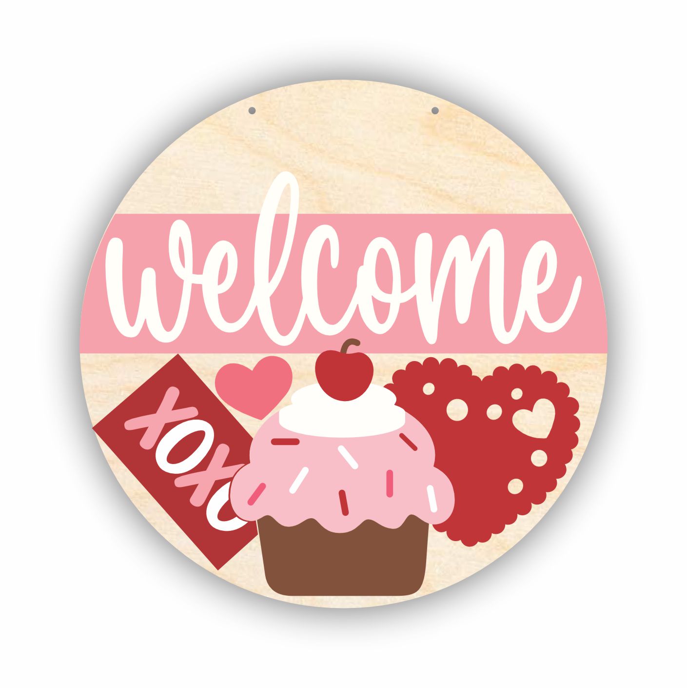 1/4 Thick Unfinished Wood Valentine's Day Sweets Door Sign Craft Kit