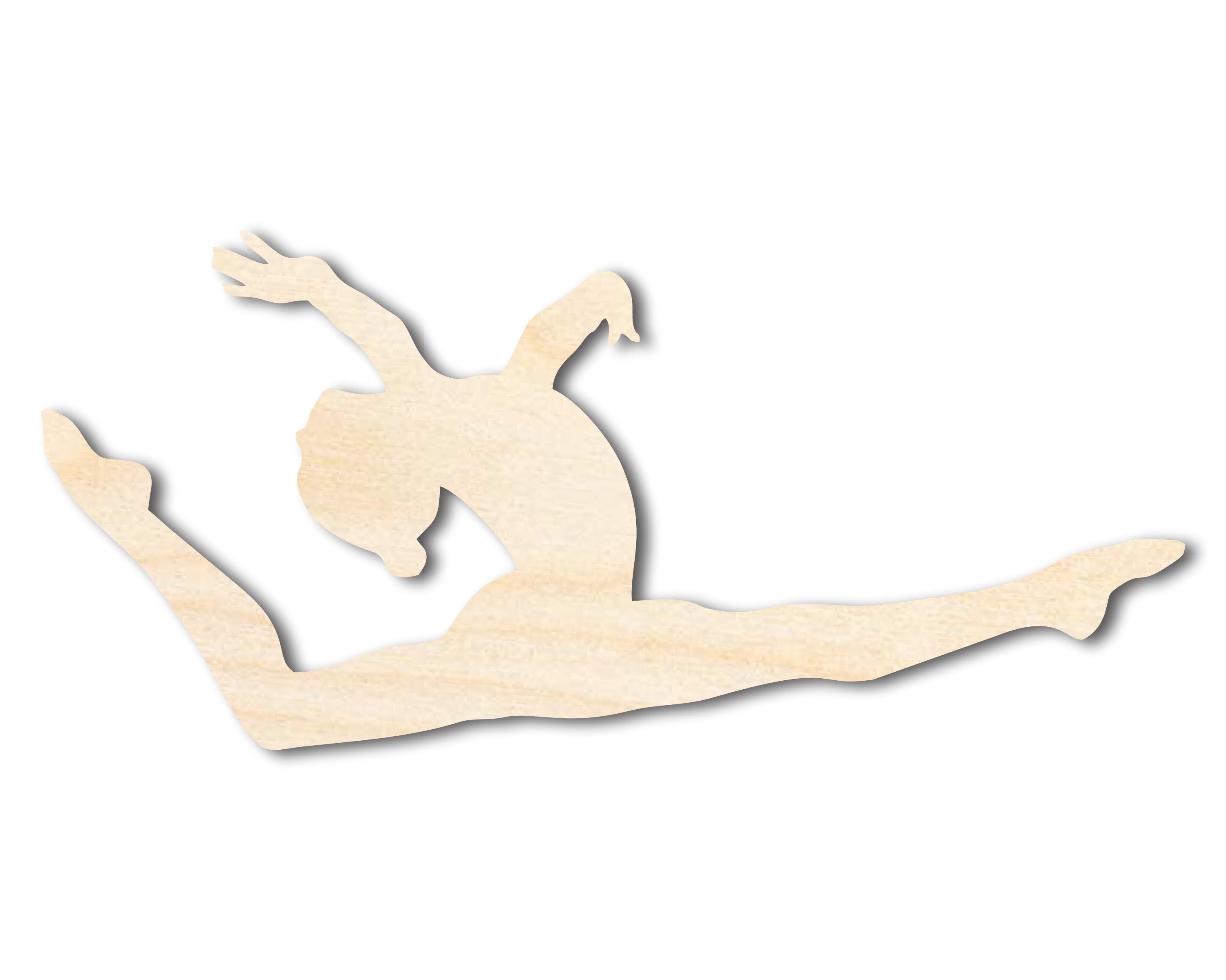 DIY Unfinished Baltic Birch Gymnast Leap Shape Cutout up to 46 Inches