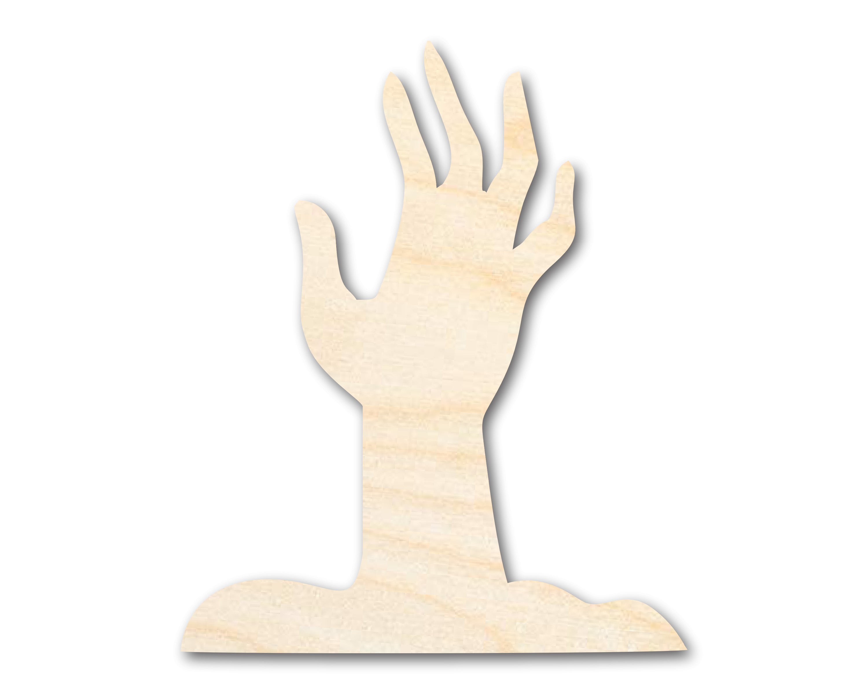 Enhanced and Larger Unfinished Wood Cutout in the Shape of a Zombie Hand for DIY Crafts