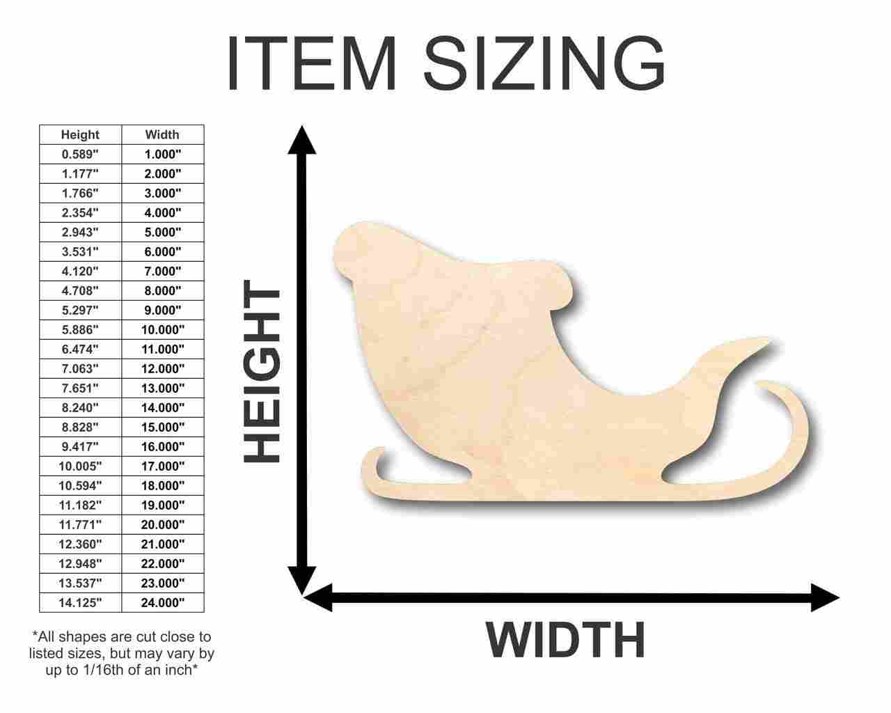 DIY Unfinished Wood Christmas Santa Claus Sleigh Shape Ornament up to 46