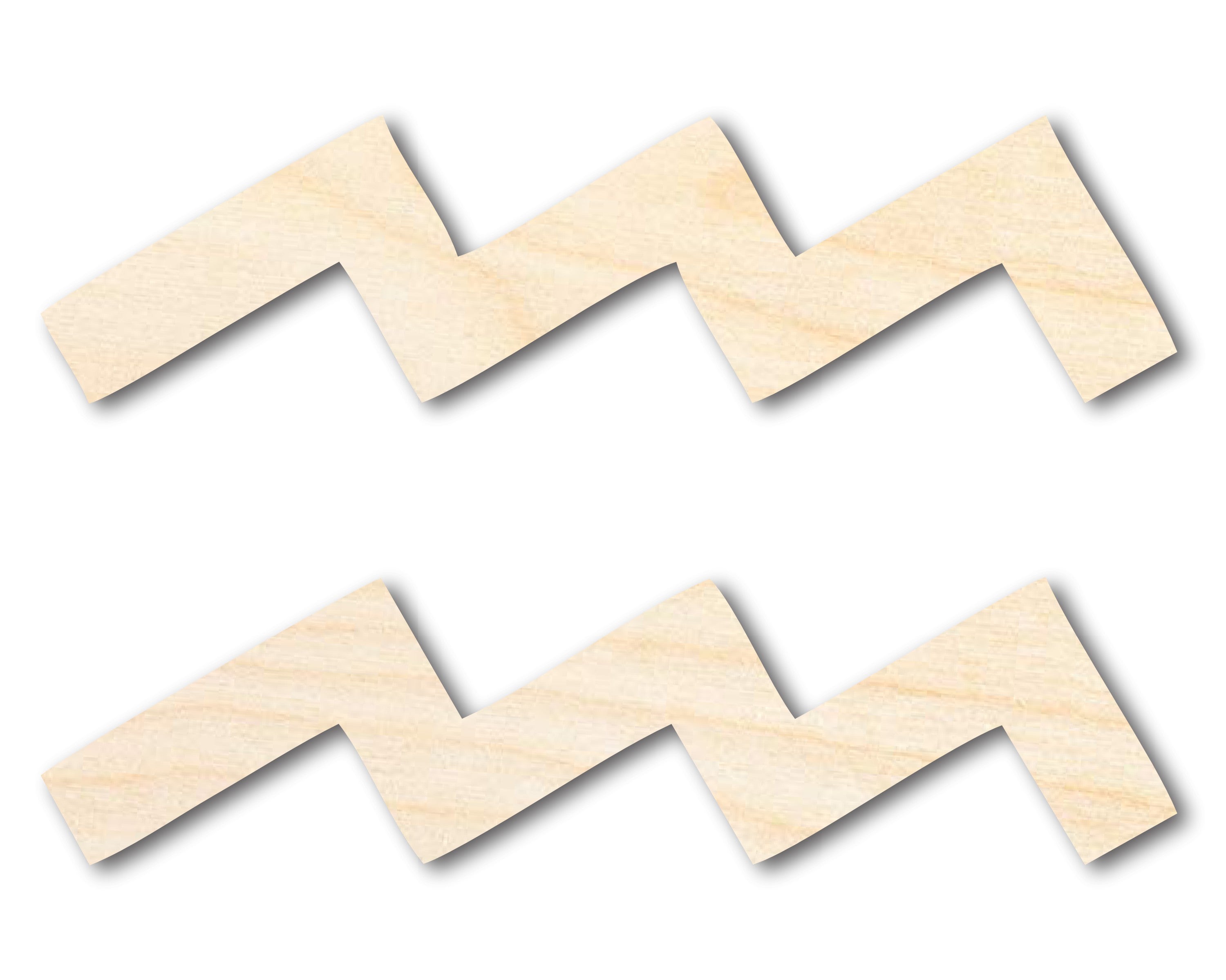 Unfinished Wood Aquarius Zodiac Sign Shape Craft - Available Sizes Up to 46 Inches