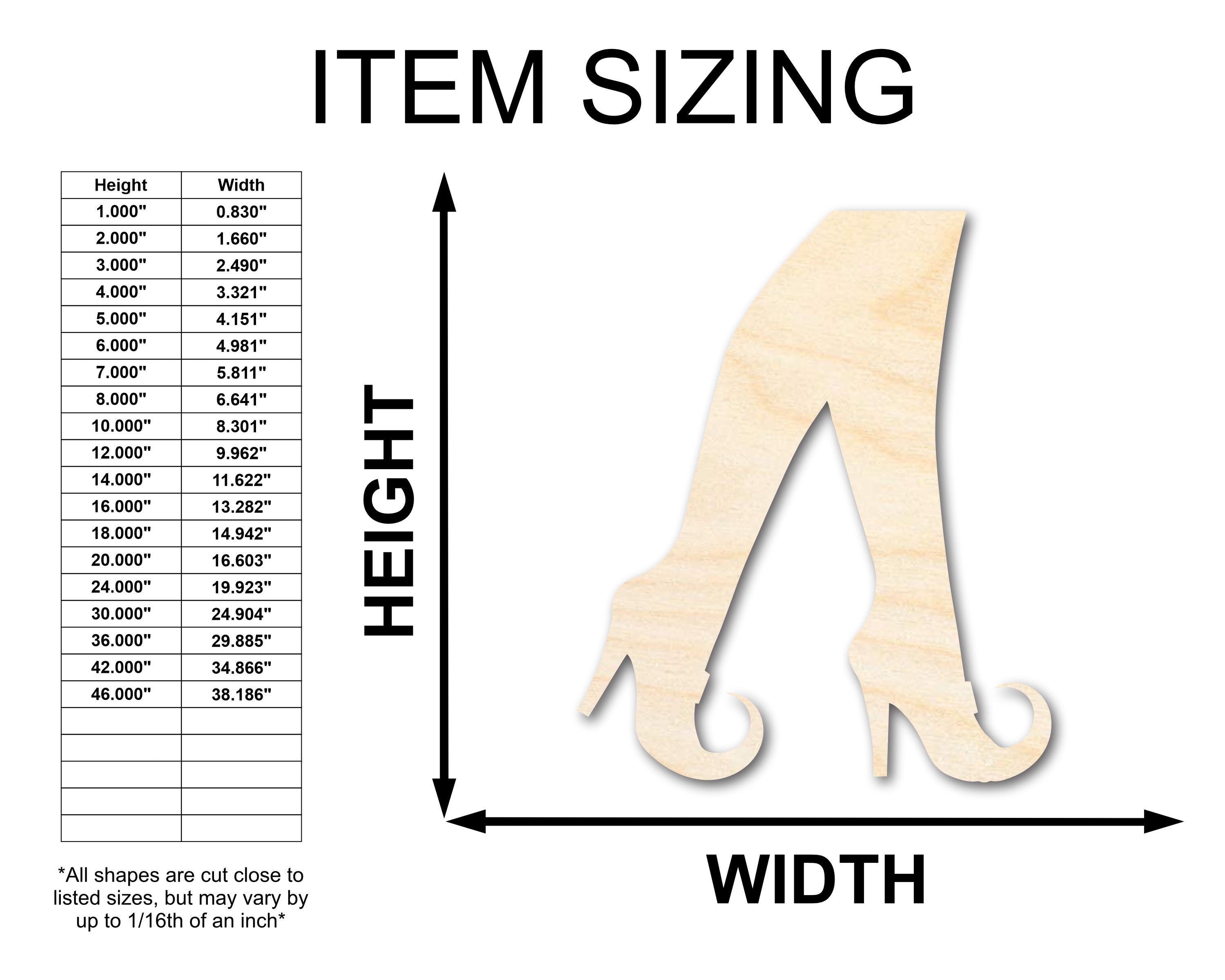Unfinished Wood Witch Legs Shape - Ideal for Crafts, Available up to 46 Inches