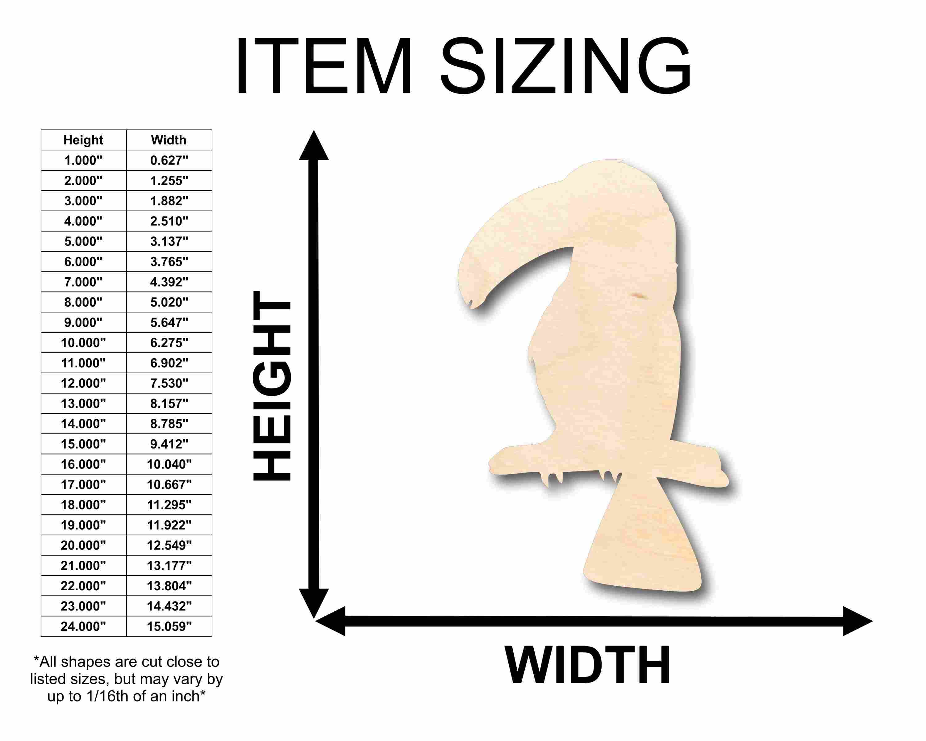 DIY Unfinished Wood Toucan Bird Jungle Silhouette - Up to 46 for Crafts