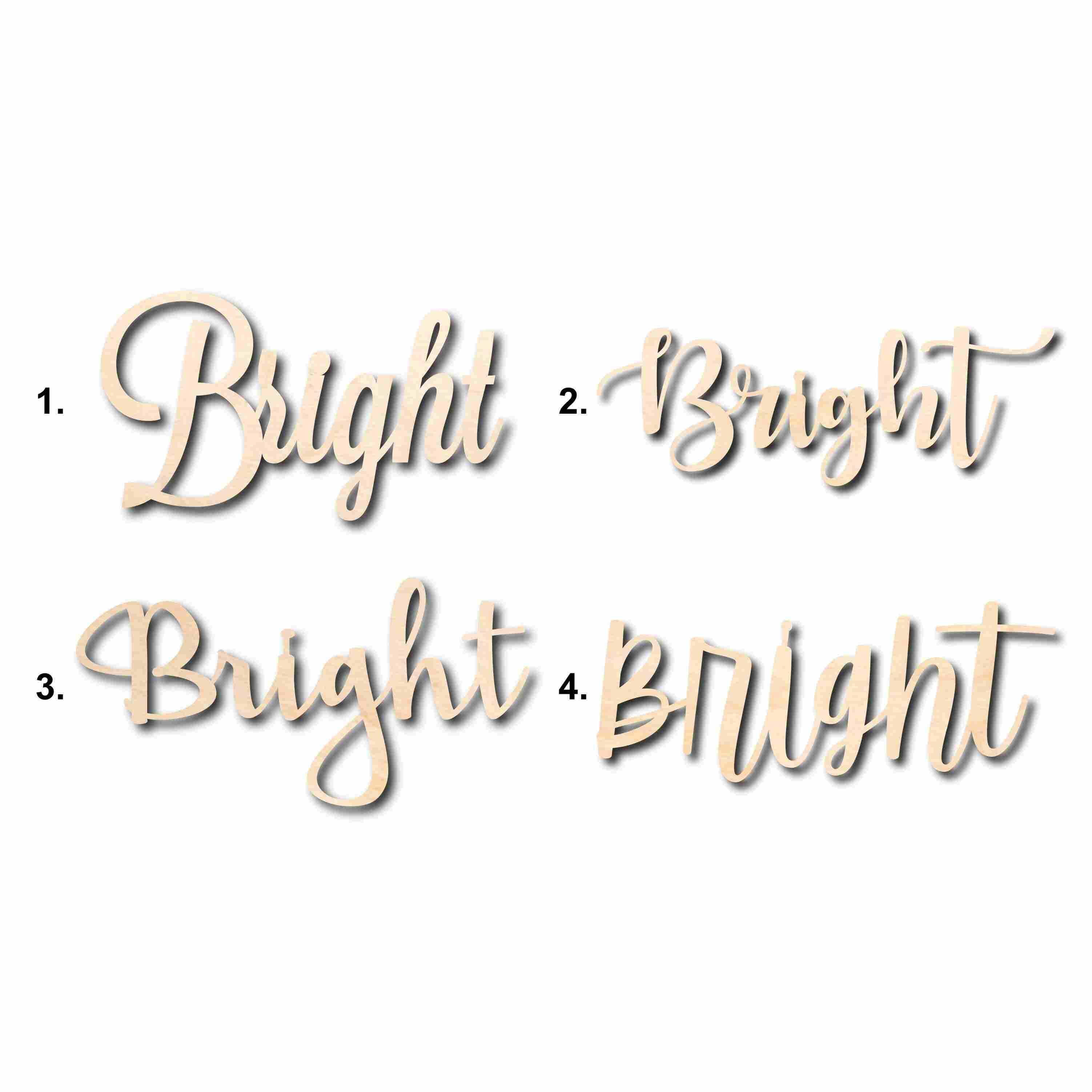 DIY Unfinished Bright Sign Wood Cutout for Home Decor