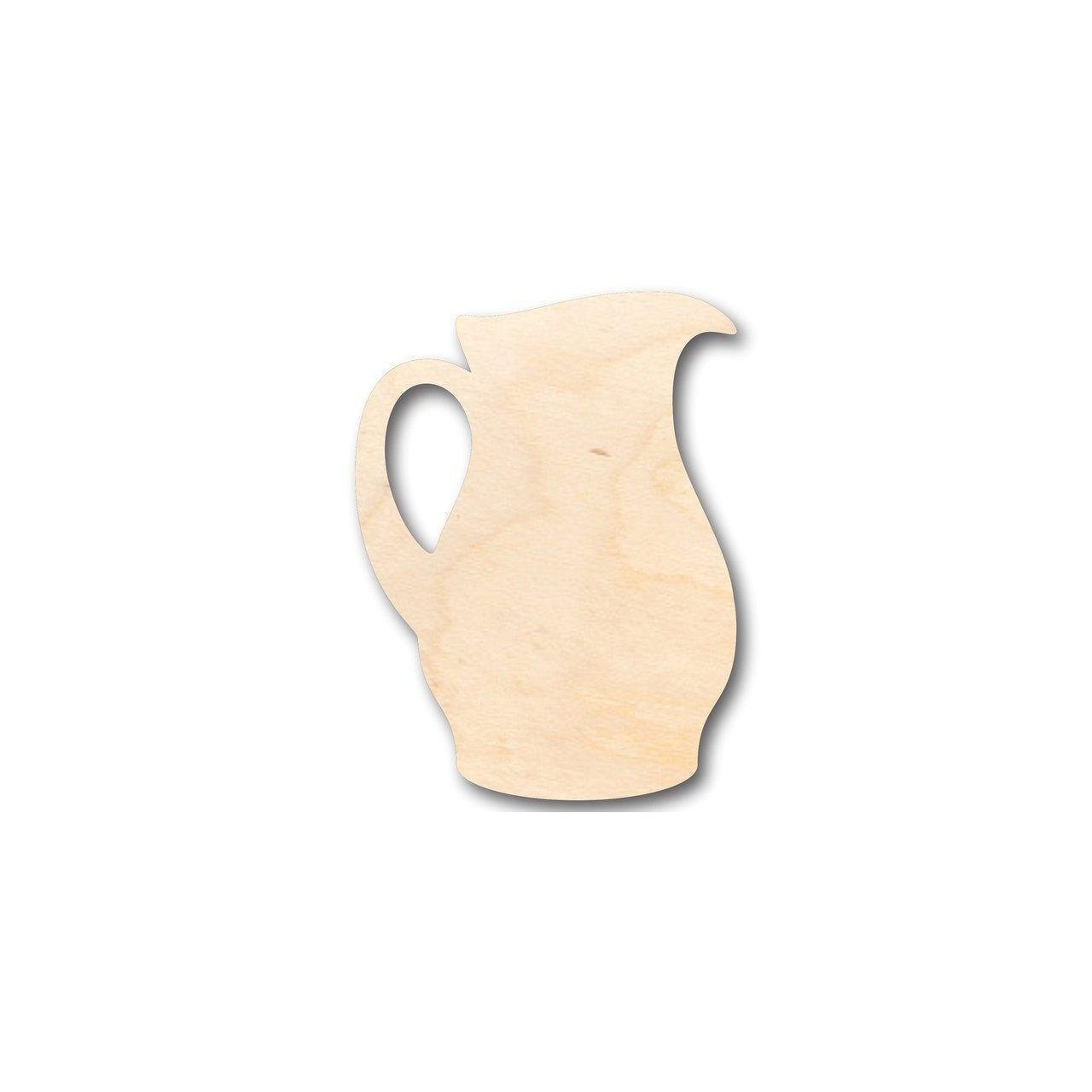 Unfinished Baltic Birch Wood Pitcher Shapes for Kitchen Decor, Lemonade, Tea, Water, and DIY Crafts (Up to 46 Variations)