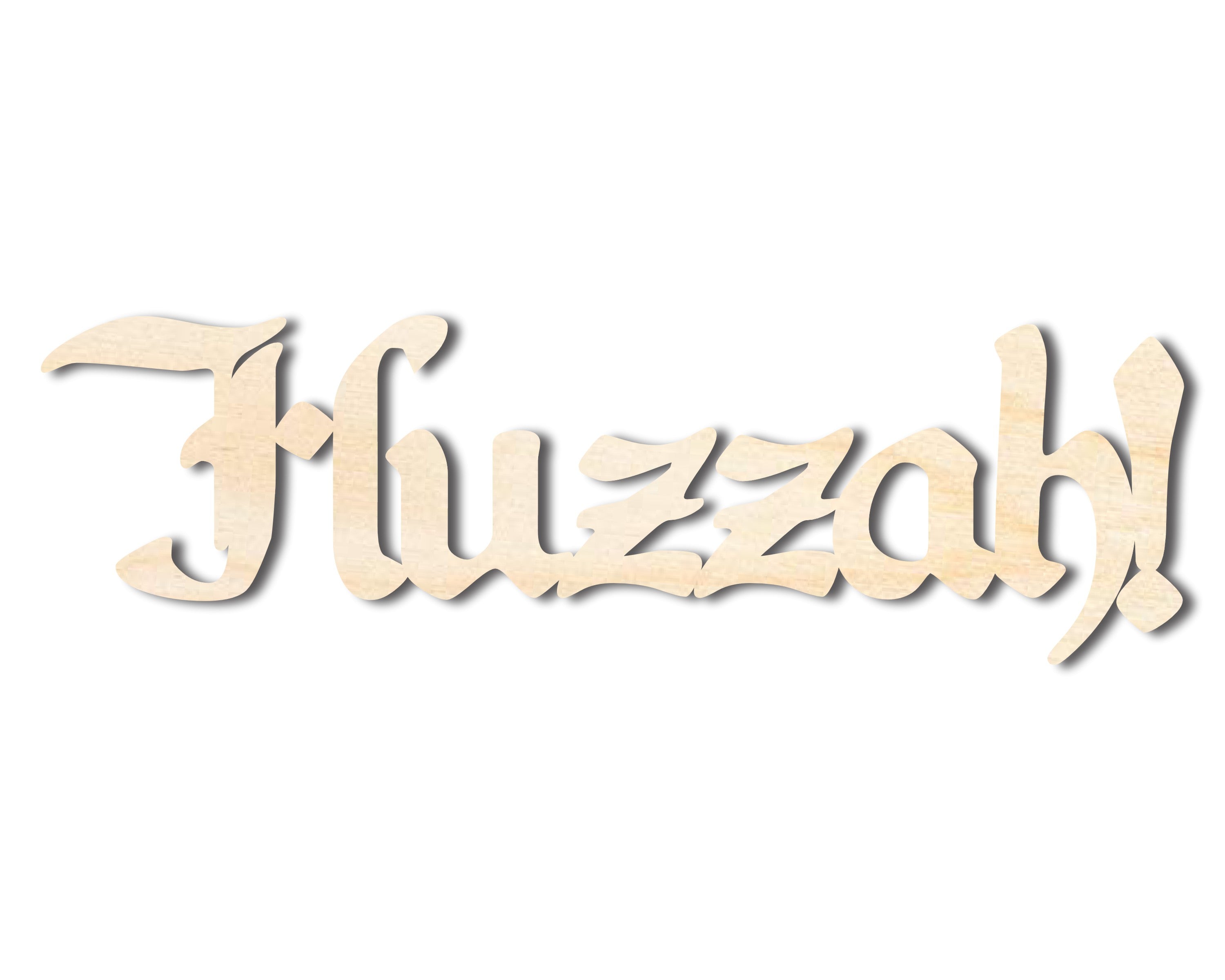 Unfinished Wood Craft Item in Huzzah Shape - Sizes Up to 46 Inches