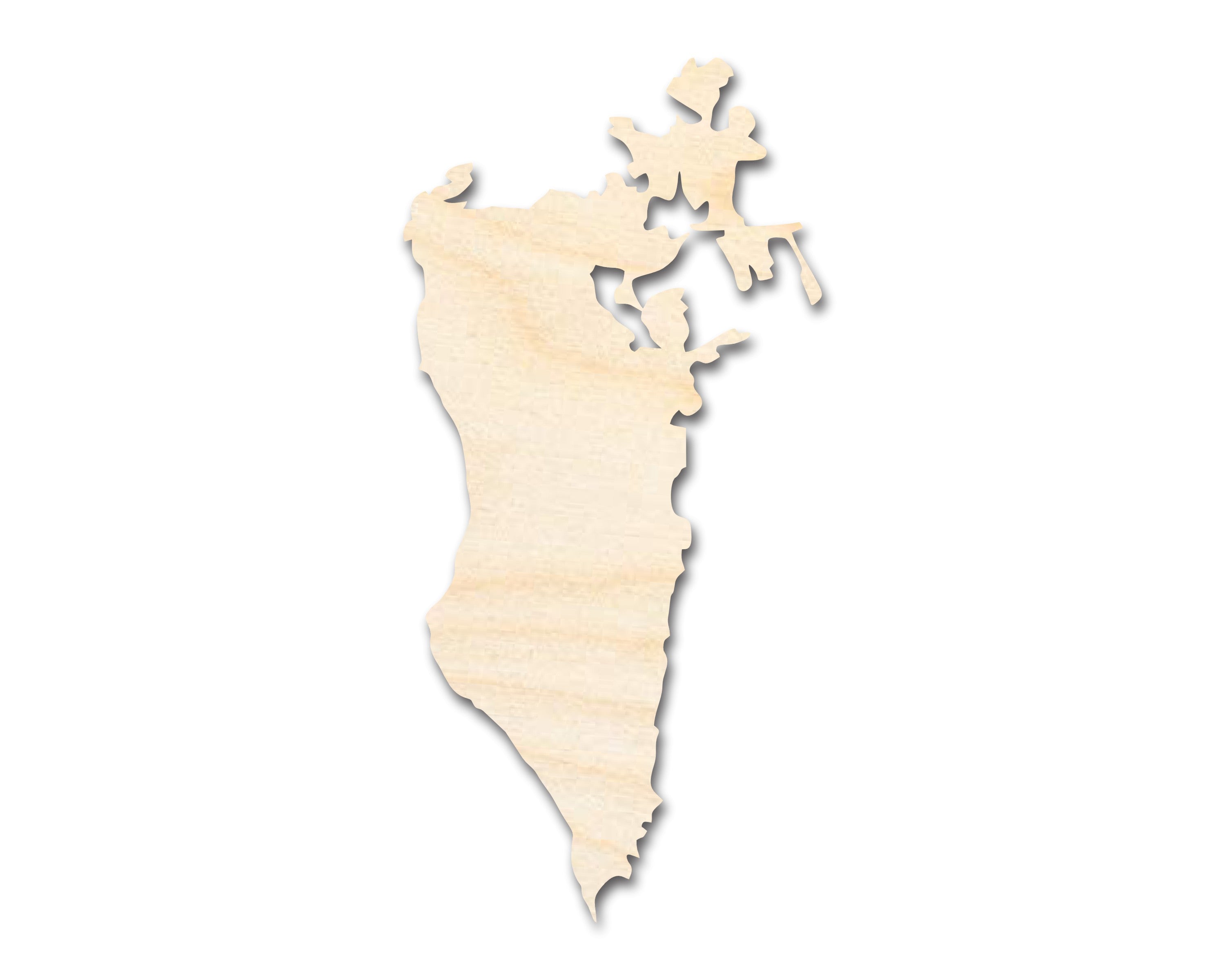 Unfinished Wood Craft in the Shape of Bahrain Country - Ideal for Middle East DIY Projects up to 46