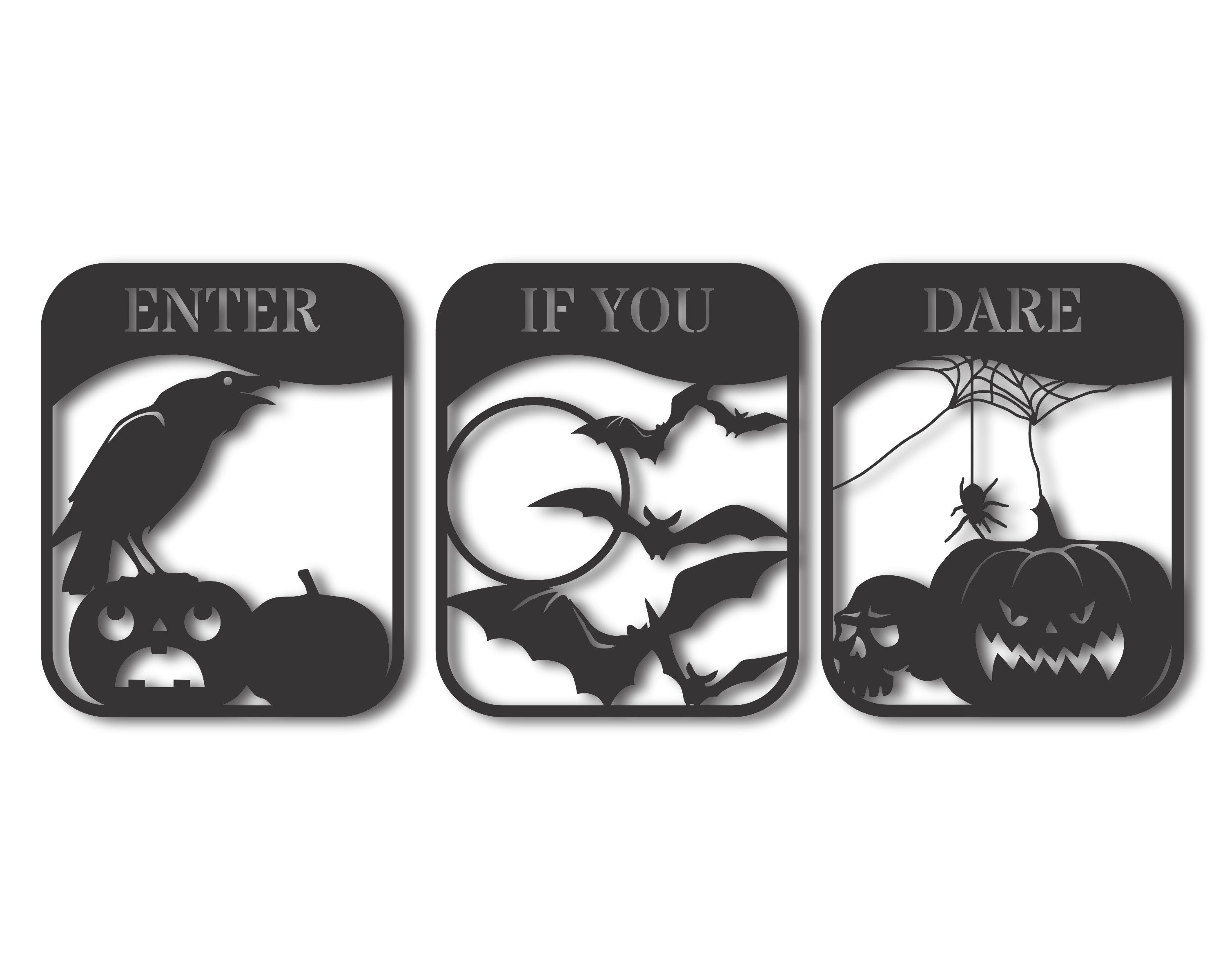 Customizable Metal Halloween Decorative Signs | Set of 3 for Both Indoor and Outdoor Use | Sizes Up to 46 Inches | More Than 20 Color Selections